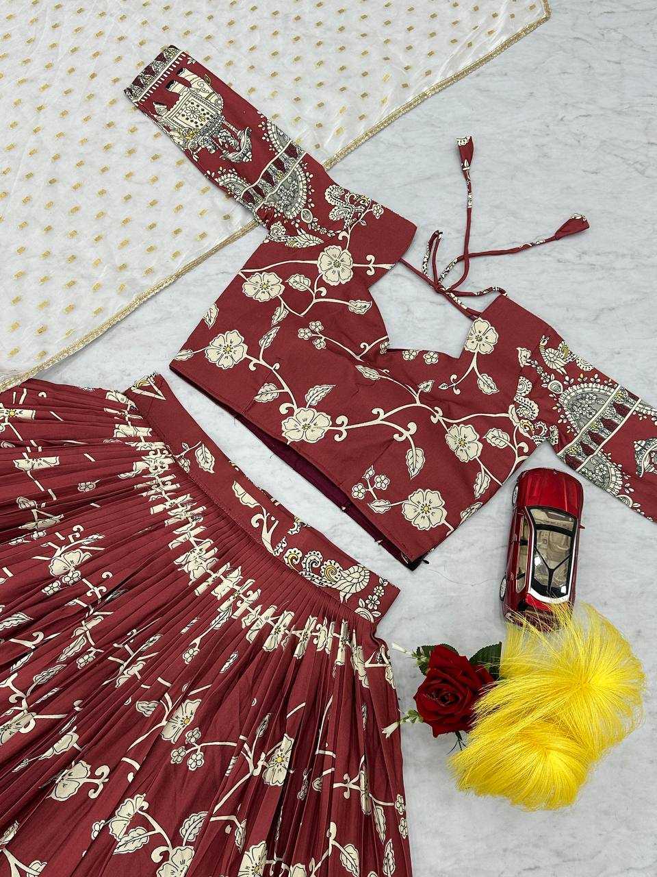 Ynf Crepe Silk KESH496 511 Lehengas Wholesale Kalamkari Lehenga Traditional Lehenga Printed Lehenga Manufacturer