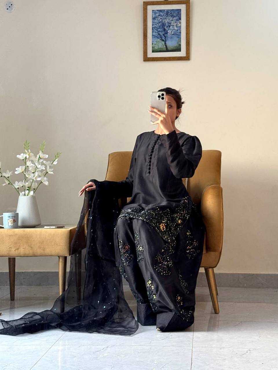 Ynf Crepe Silk KESH499 5267 Suits & Dresses Wholesale Sharara Salwar Suits Embroidery Suits Black Salwar Suit Manufacturer