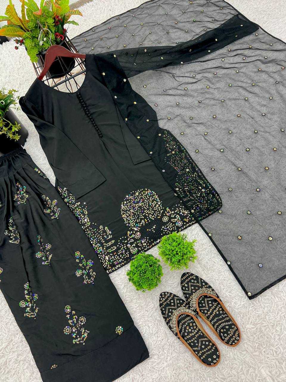 Ynf Crepe Silk KESH499 5267 Suits & Dresses Wholesale Sharara Salwar Suits Embroidery Suits Black Salwar Suit Manufacturer
