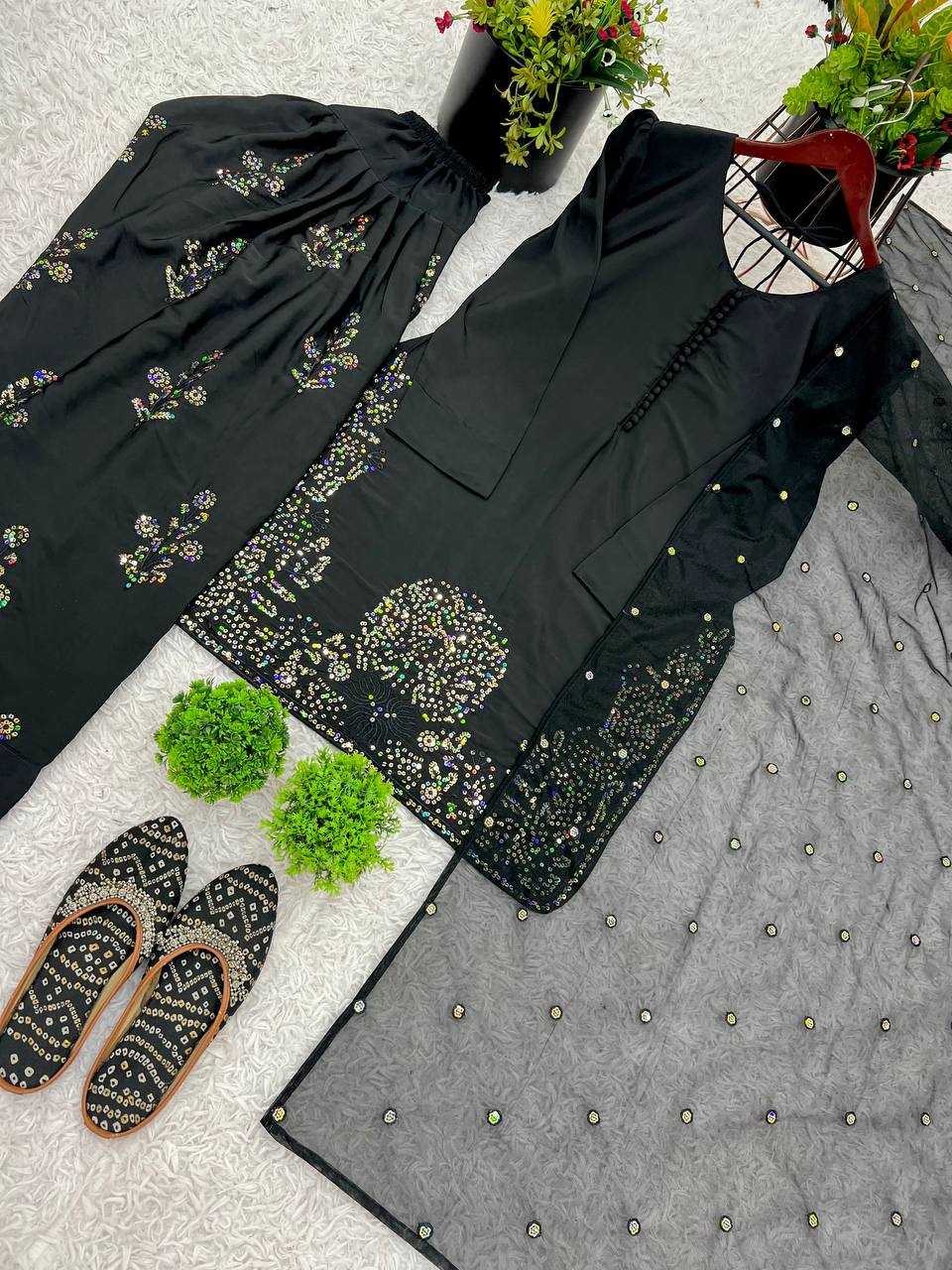 Ynf Crepe Silk KESH499 5267 Suits & Dresses Wholesale Sharara Salwar Suits Embroidery Suits Black Salwar Suit Manufacturer