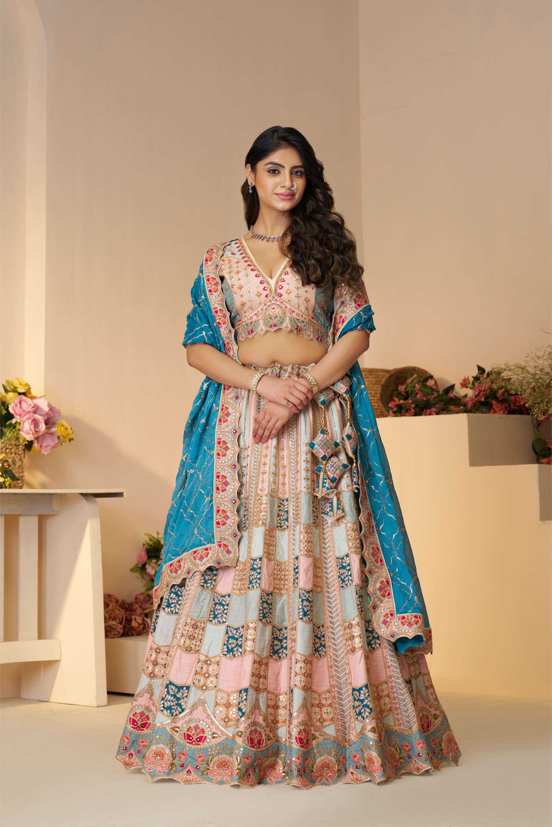 Ynf Dola Silk RIN230 128 Lehengas Wholesale Designer Lehenga Fancy Lehenga Silk Lehenga Manufacturer