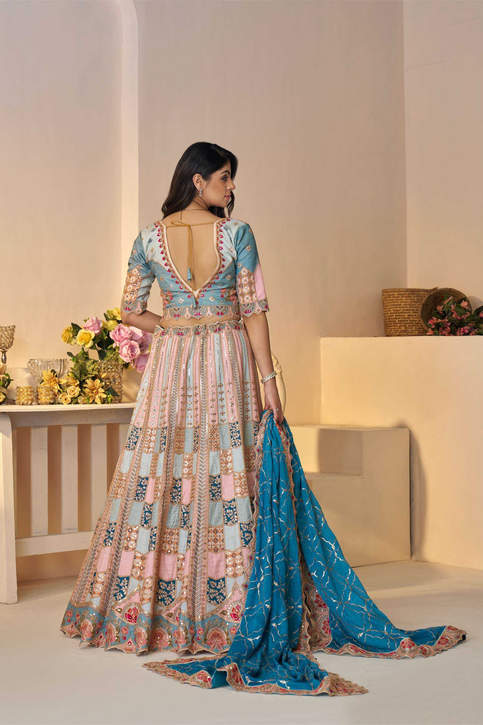 Ynf Dola Silk RIN230 128 Lehengas Wholesale Designer Lehenga Fancy Lehenga Silk Lehenga Manufacturer