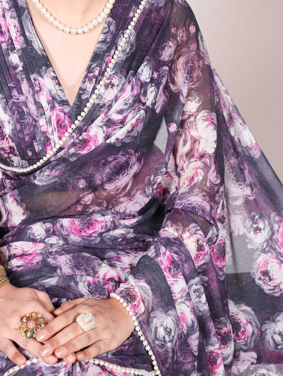 Ynf Fancy KESH134 7042 Sarees Wholesale Printed Sarees Floral Sarees Lightweight Sarees Manufacturer