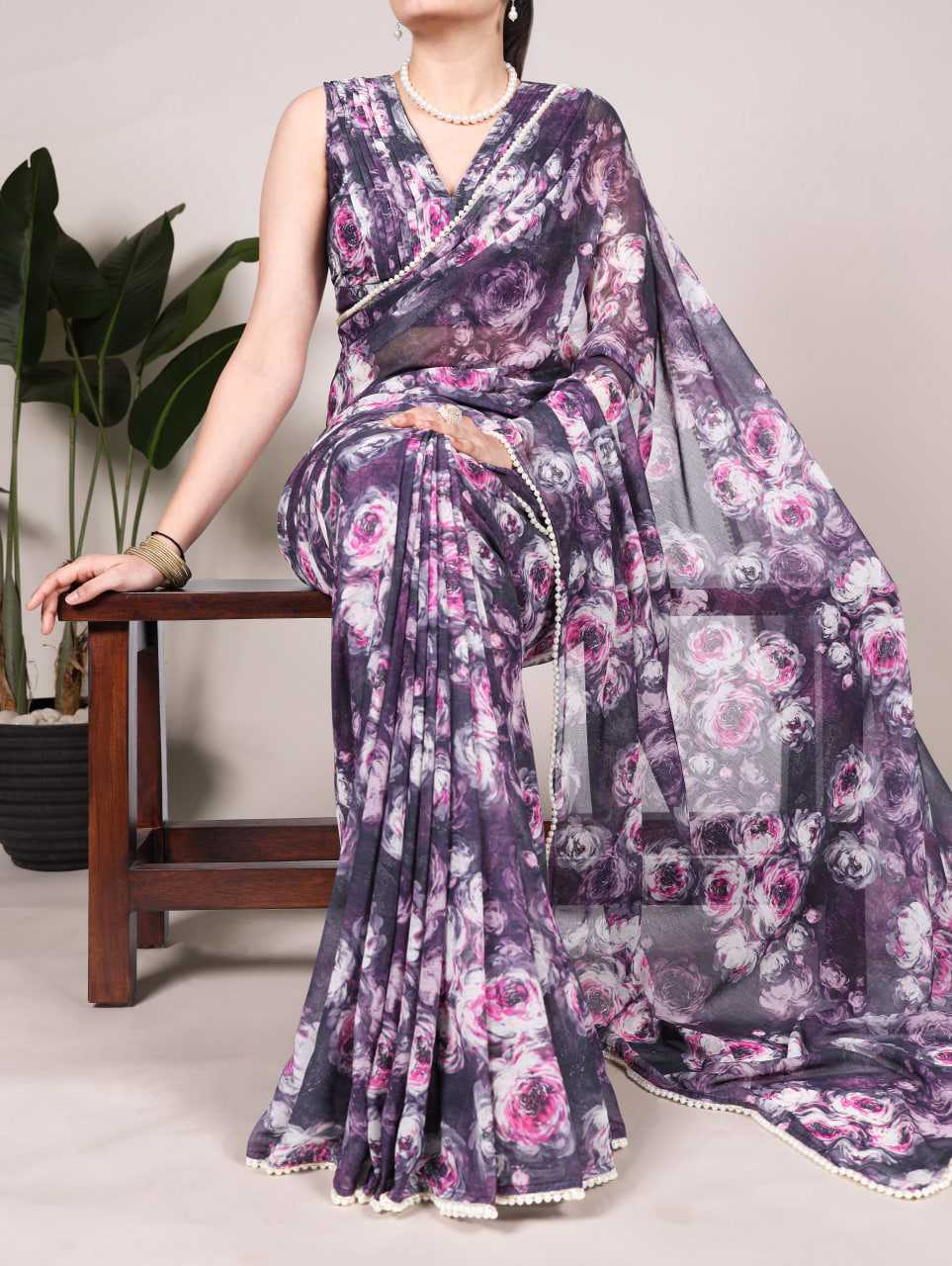 Ynf Fancy KESH134 7042 Sarees Wholesale Printed Sarees Floral Sarees Lightweight Sarees Manufacturer