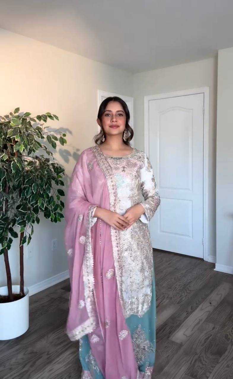 Ynf Faux Georgette KESH141 1092 Suits & Dresses Wholesale Embroidery Suits Palazzo Suit Georgette Suit Manufacturer