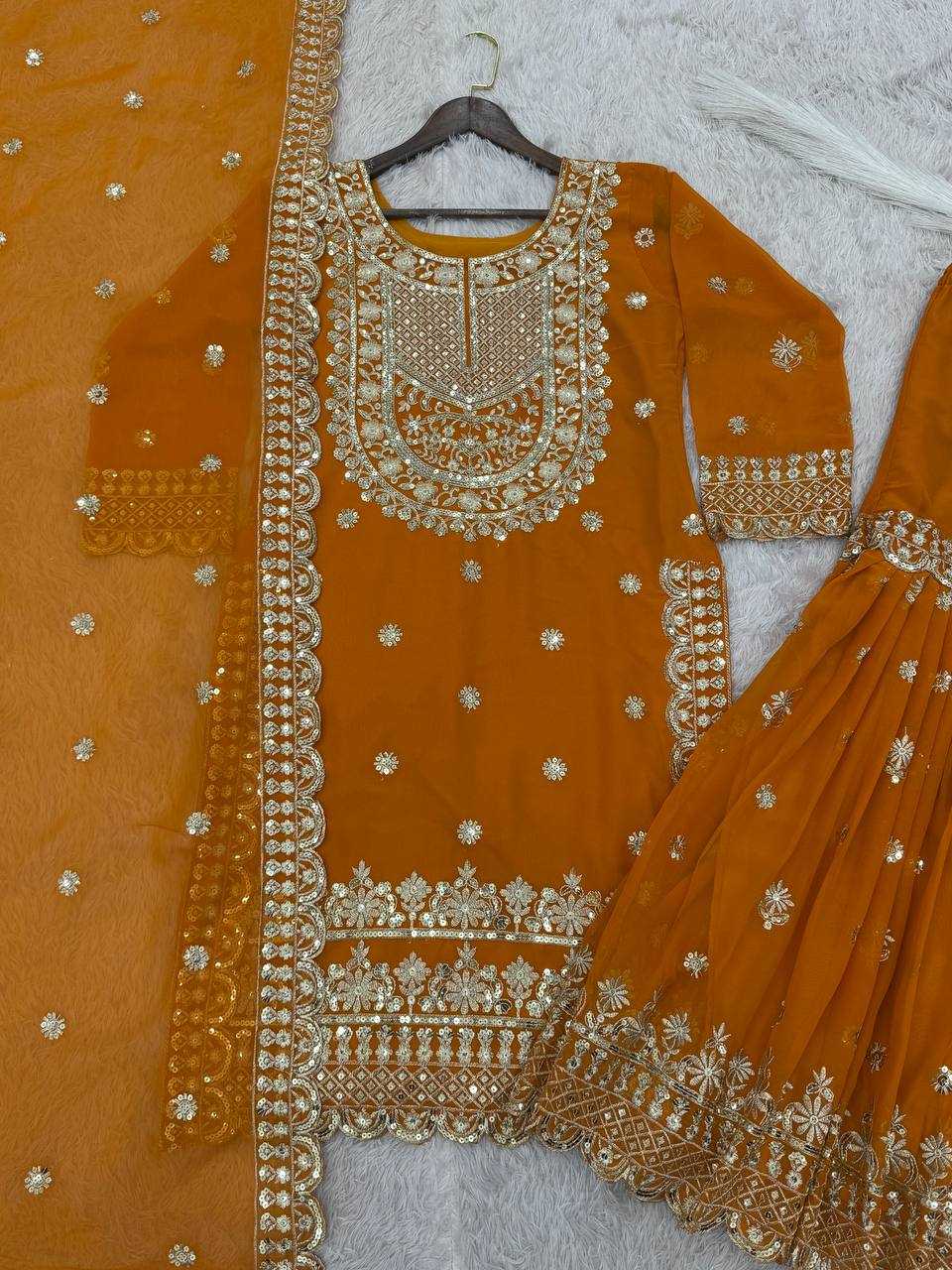 Ynf Faux Georgette KESH159 1033 Suits & Dresses Wholesale Sharara Salwar Suits Georgette Suit Designer Suits Manufacturer
