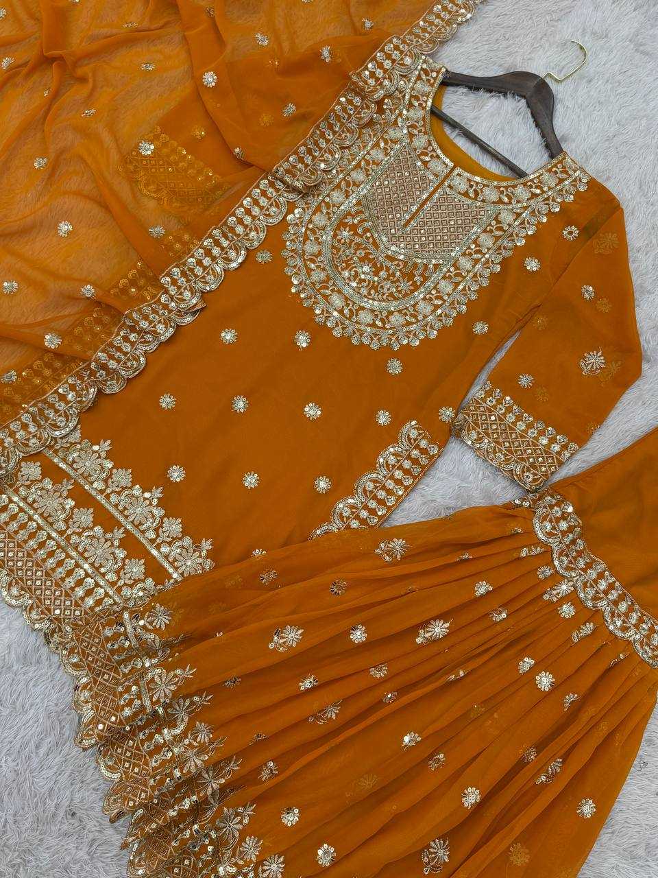 Ynf Faux Georgette KESH159 1033 Suits & Dresses Wholesale Sharara Salwar Suits Georgette Suit Designer Suits Manufacturer