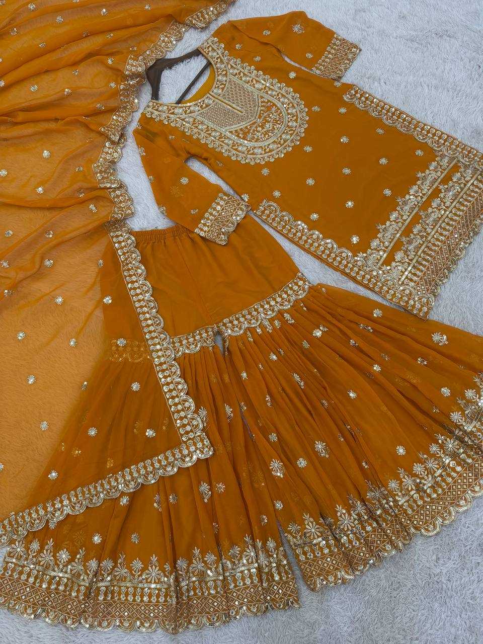 Ynf Faux Georgette KESH159 1033 Suits & Dresses Wholesale Sharara Salwar Suits Georgette Suit Designer Suits Manufacturer