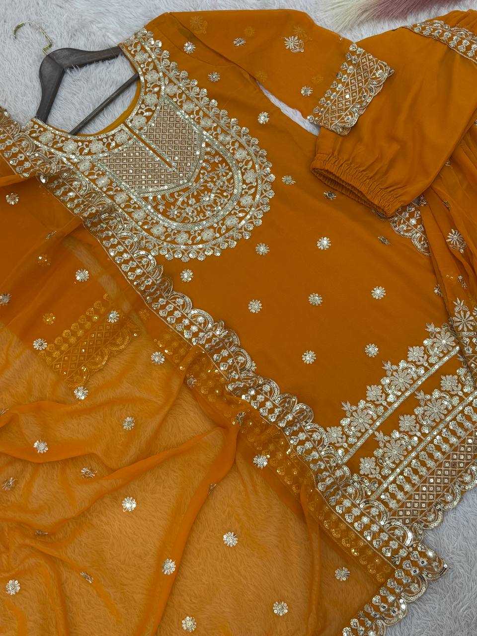 Ynf Faux Georgette KESH159 1033 Suits & Dresses Wholesale Sharara Salwar Suits Georgette Suit Designer Suits Manufacturer