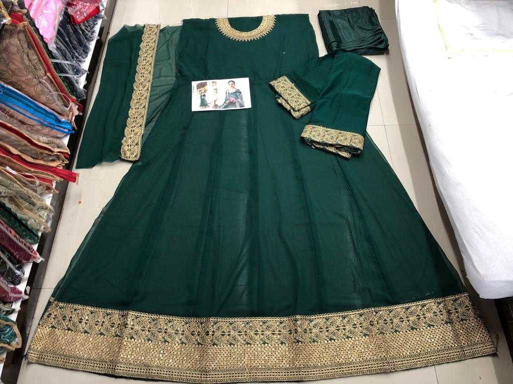 Ynf Faux Georgette KESH504 7171 Gowns Wedding Collections Festive Collections Wholesale Embroidery Gowns Georgette Gown Full Sleeve Gowns Manufacturer