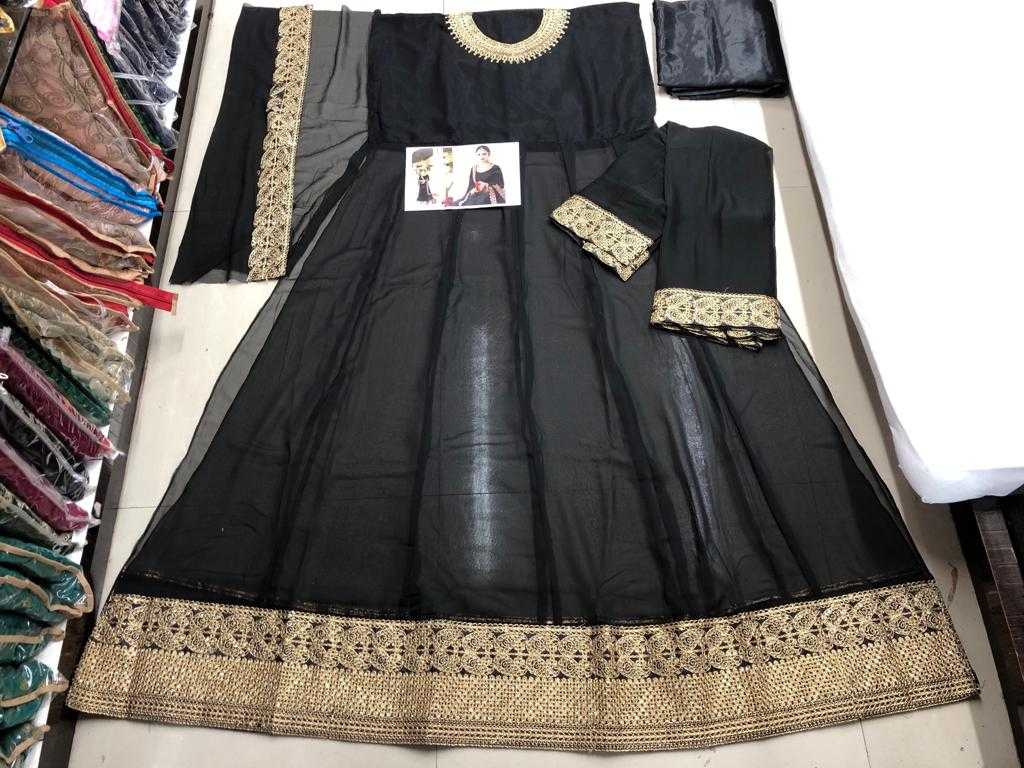 Ynf Faux Georgette KESH504 7171 Gowns Wedding Collections Festive Collections Wholesale Embroidery Gowns Georgette Gown Full Sleeve Gowns Manufacturer