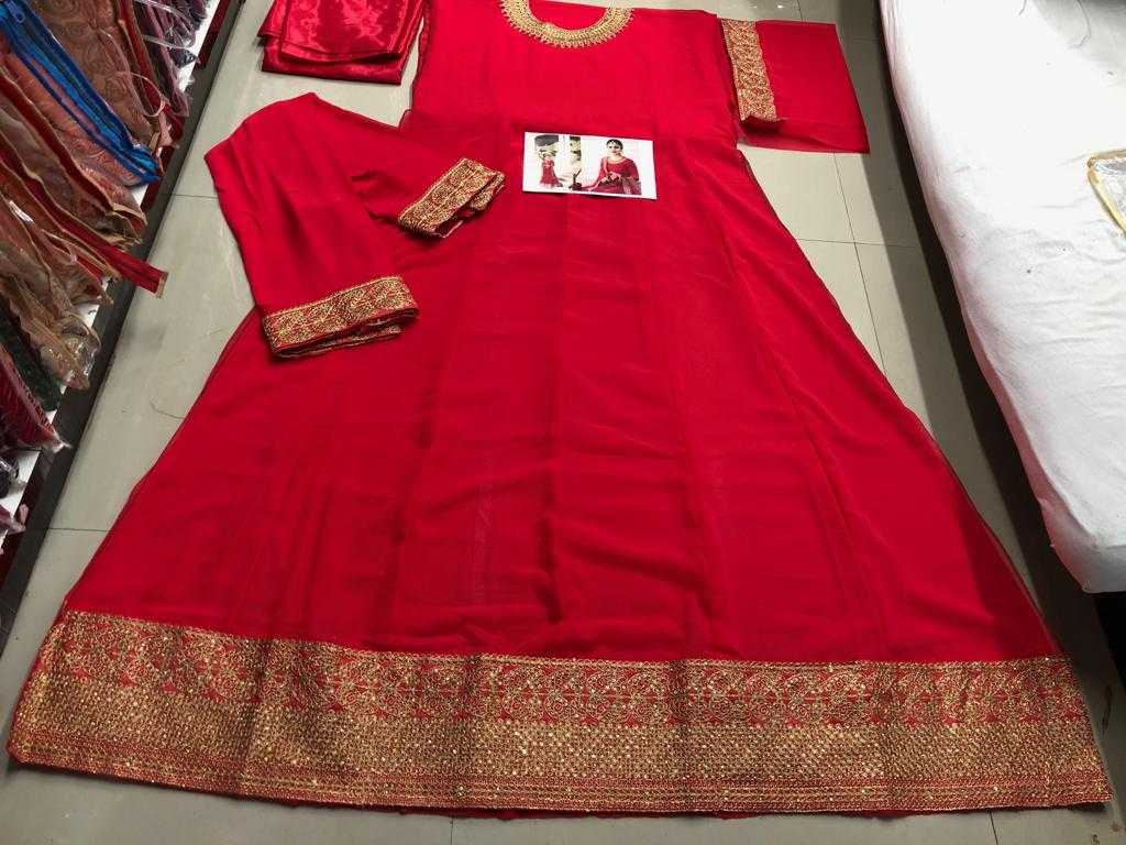 Ynf Faux Georgette KESH504 7171 Gowns Wedding Collections Festive Collections Wholesale Embroidery Gowns Georgette Gown Full Sleeve Gowns Manufacturer
