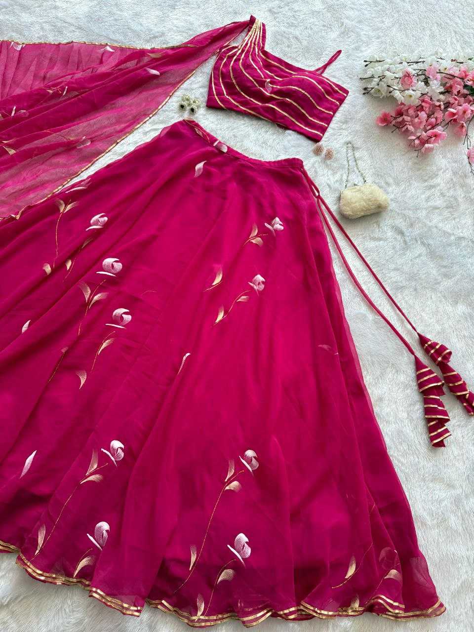 Ynf Georgette KESH154 1158 Lehengas Wholesale Fancy Lehenga Georgette Lehenga Pink Lehenga Manufacturer