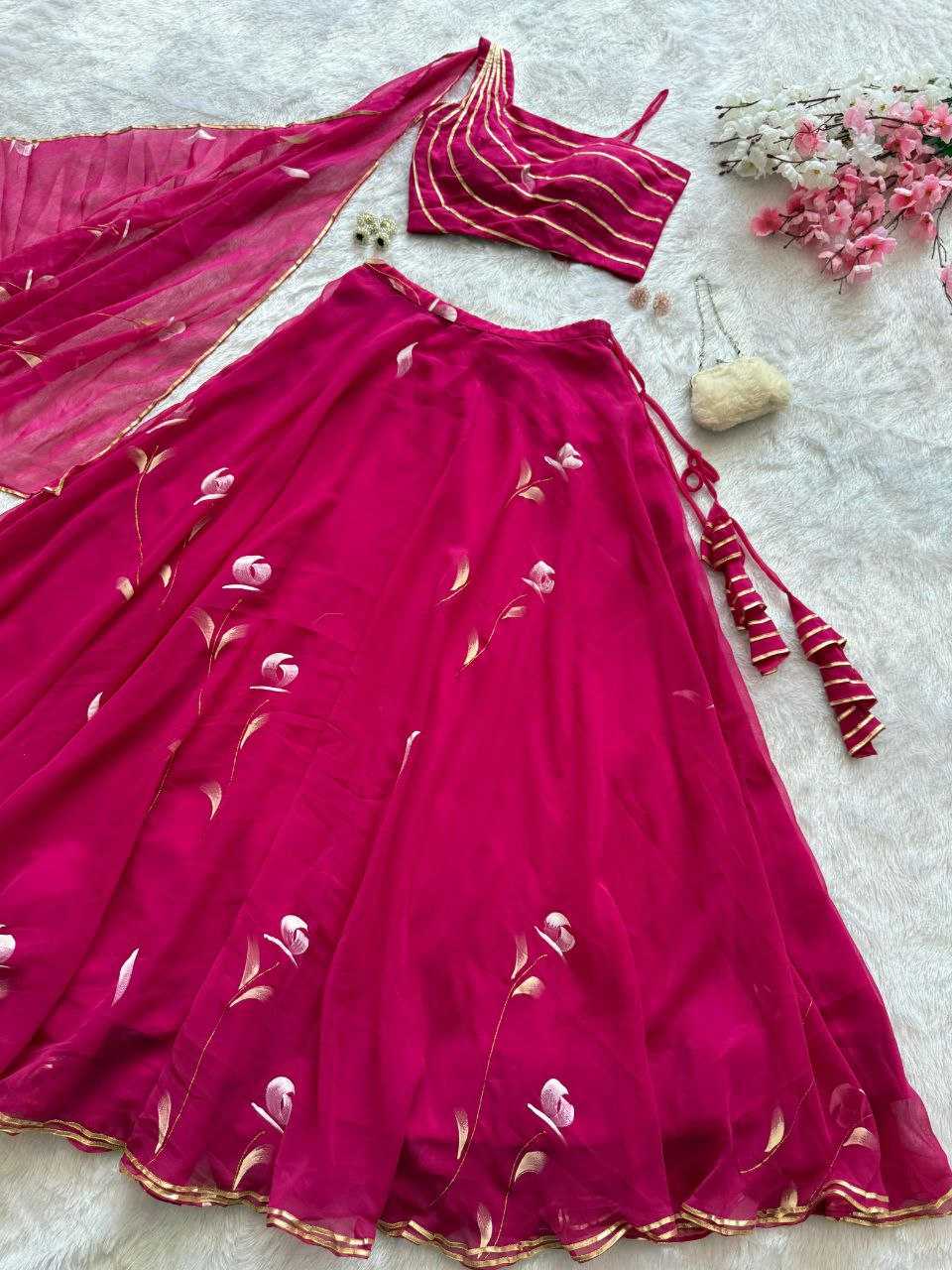 Ynf Georgette KESH154 1158 Lehengas Wholesale Fancy Lehenga Georgette Lehenga Pink Lehenga Manufacturer
