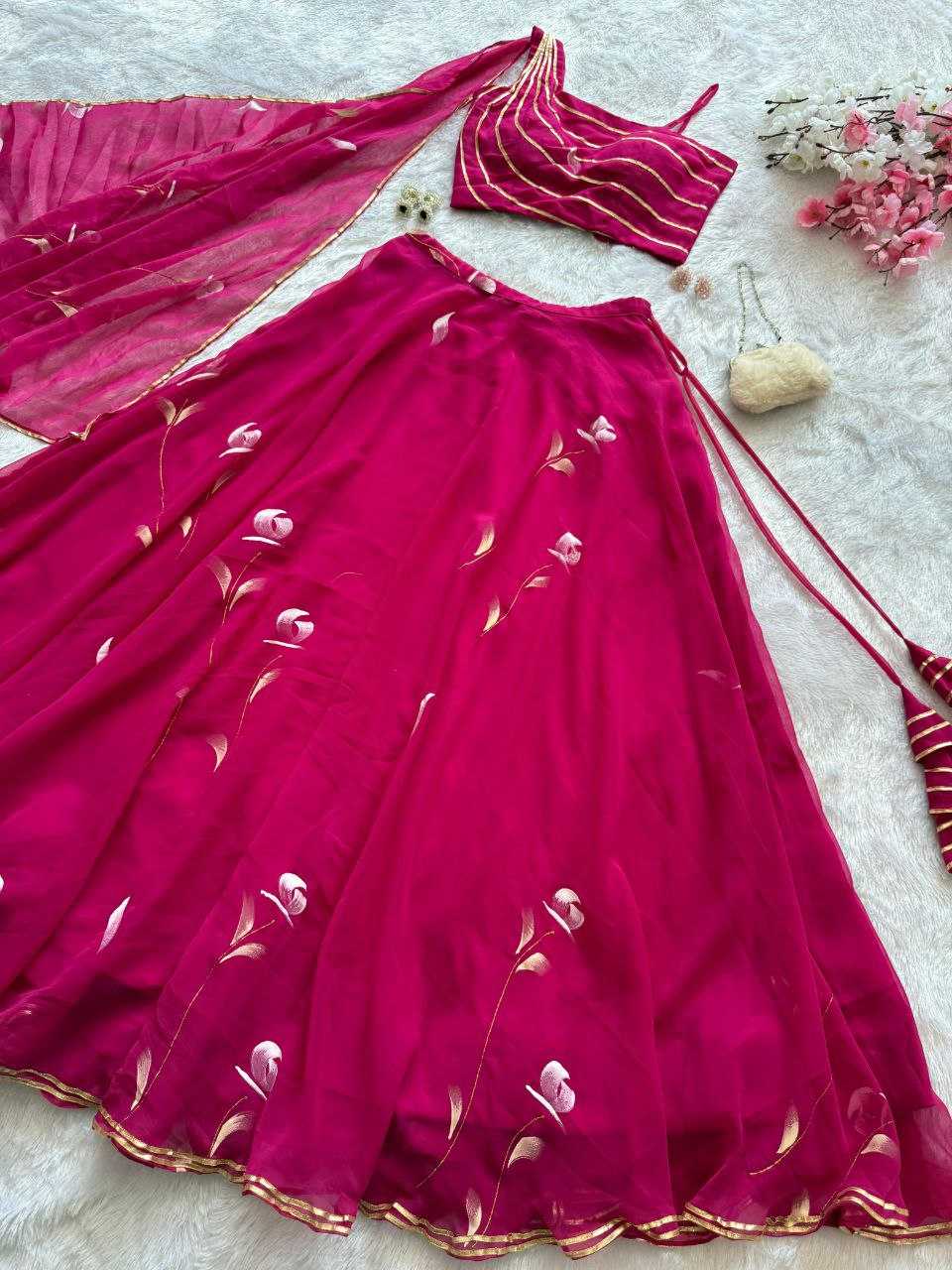 Ynf Georgette KESH154 1158 Lehengas Wholesale Fancy Lehenga Georgette Lehenga Pink Lehenga Manufacturer