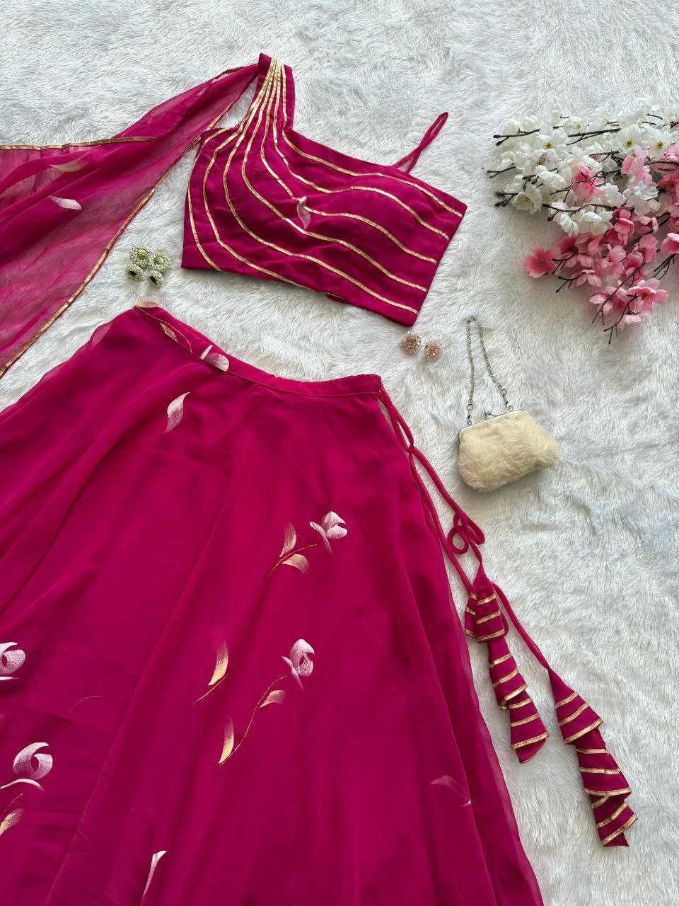 Ynf Georgette KESH154 1158 Lehengas Wholesale Fancy Lehenga Georgette Lehenga Pink Lehenga Manufacturer