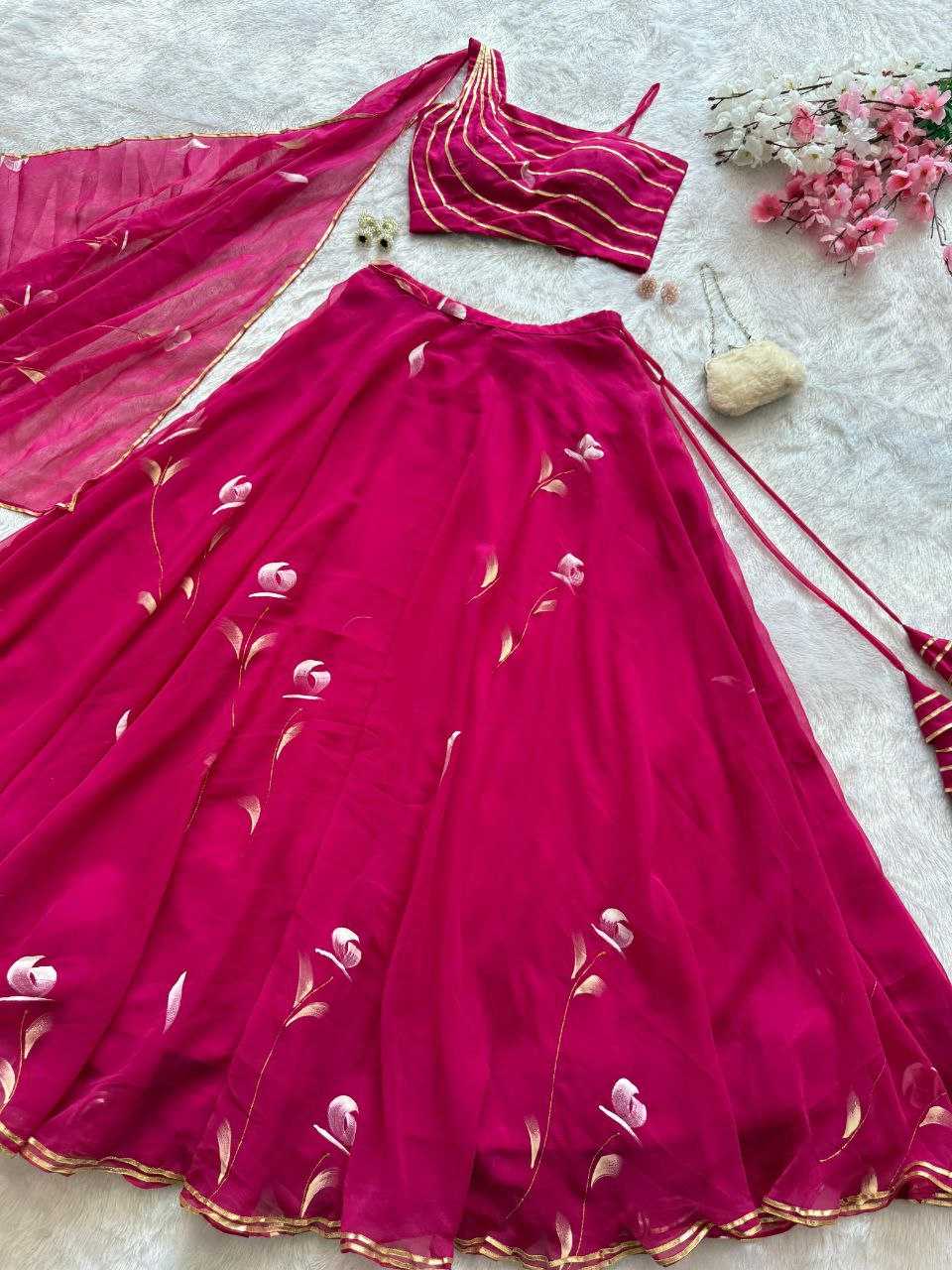 Ynf Georgette KESH154 1158 Lehengas Wholesale Fancy Lehenga Georgette Lehenga Pink Lehenga Manufacturer