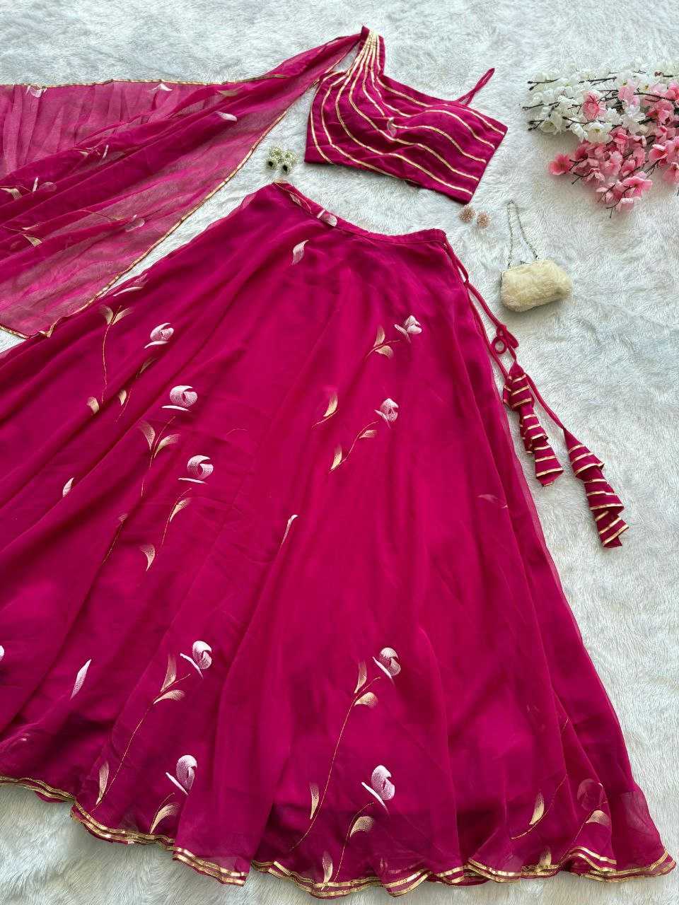 Ynf Georgette KESH154 1158 Lehengas Wholesale Fancy Lehenga Georgette Lehenga Pink Lehenga Manufacturer