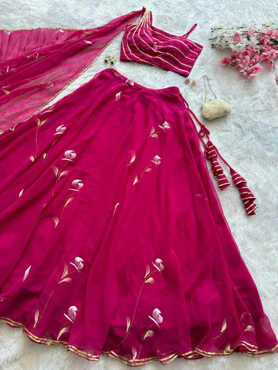 Ynf Georgette KESH154 1158 Lehengas Wholesale Fancy Lehenga Georgette Lehenga Pink Lehenga Manufacturer