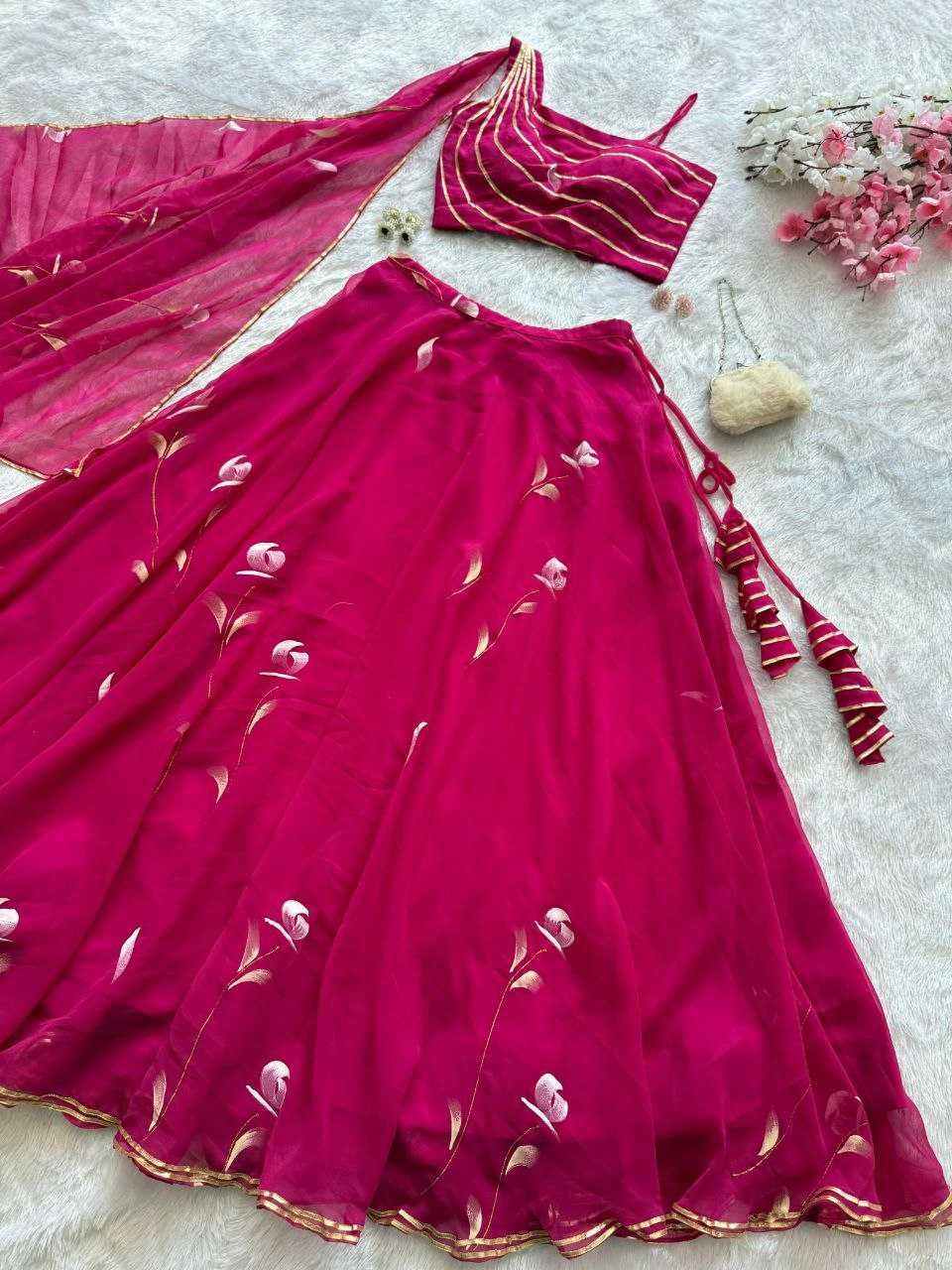 Ynf Georgette KESH154 1158 Lehengas Wholesale Fancy Lehenga Georgette Lehenga Pink Lehenga Manufacturer