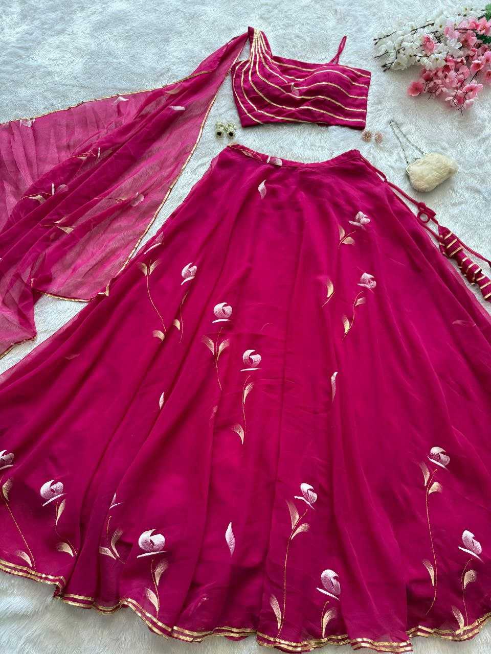 Ynf Georgette KESH154 1158 Lehengas Wholesale Fancy Lehenga Georgette Lehenga Pink Lehenga Manufacturer