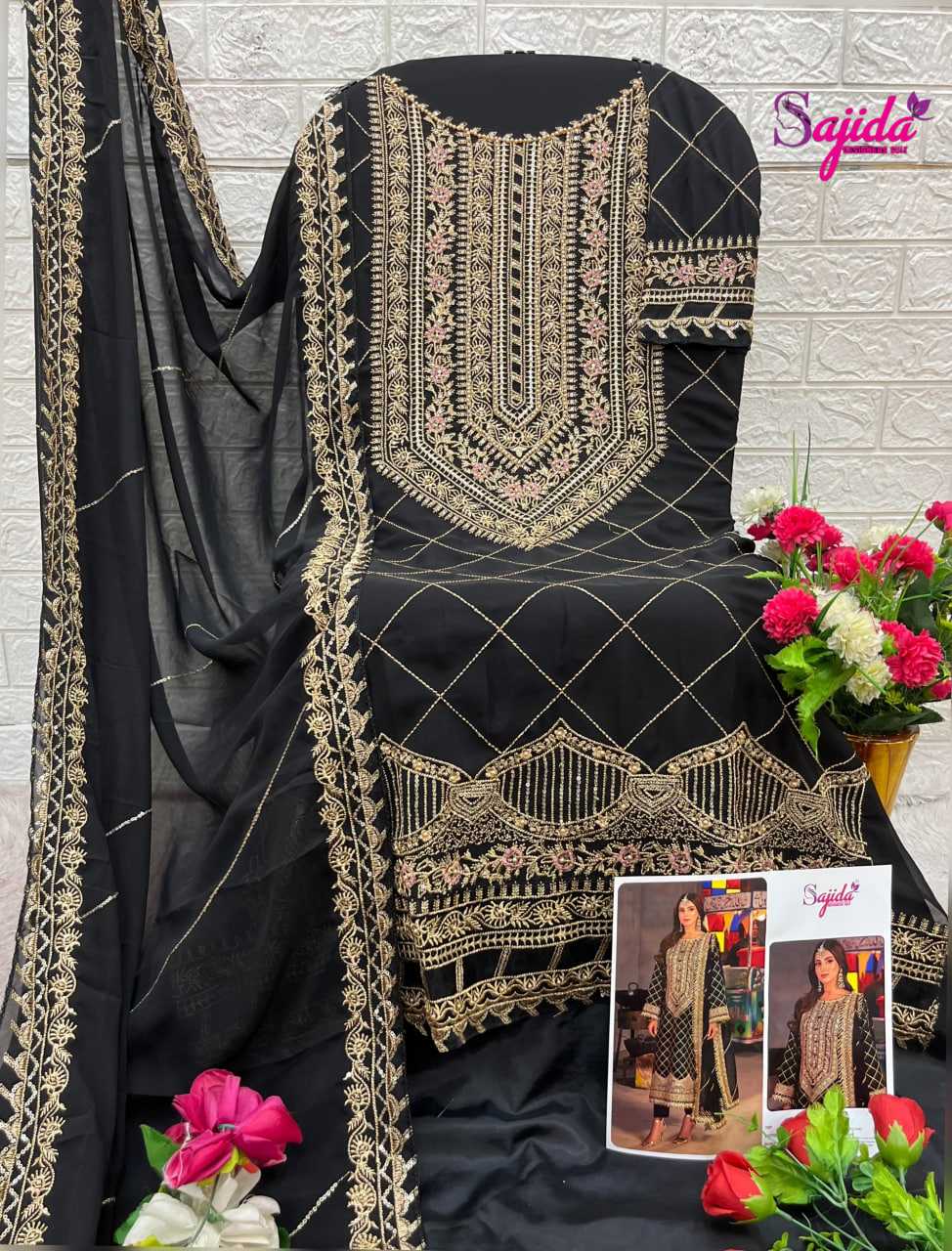 Ynf Georgette KESH444 SD-1075 Suits & Dresses Islamic Clothing Festive Collections Wholesale Pakistani Suits Embroidery Suits Georgette Suit Manufacturer