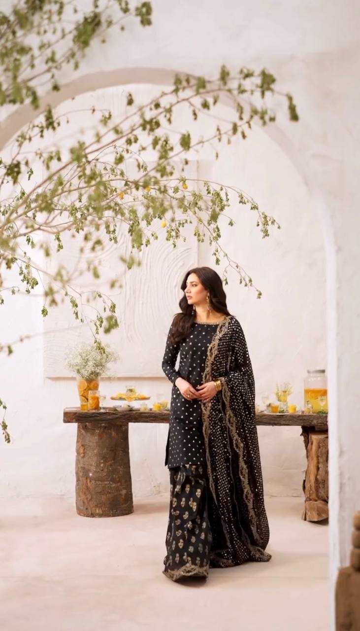 Ynf Georgette KESH499 513 Suits & Dresses Wholesale Sharara Salwar Suits Embroidery Suits Black Salwar Suit Manufacturer