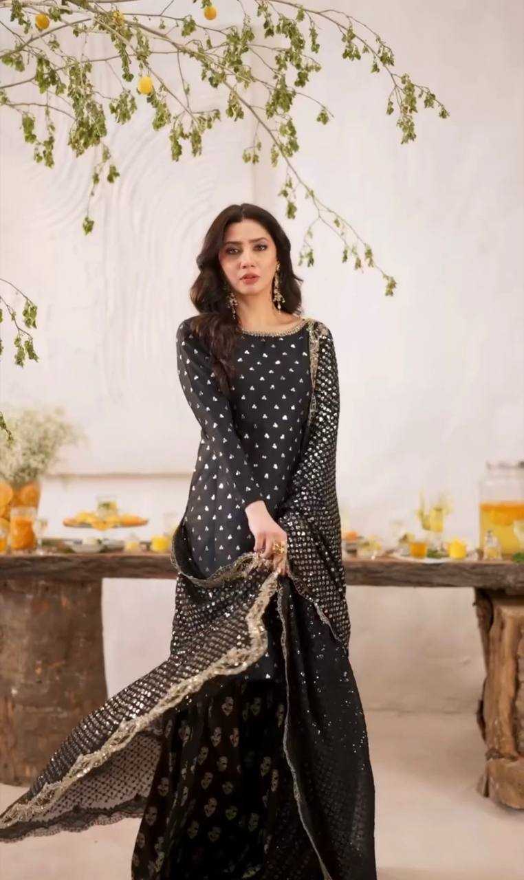 Ynf Georgette KESH499 513 Suits & Dresses Wholesale Sharara Salwar Suits Embroidery Suits Black Salwar Suit Manufacturer