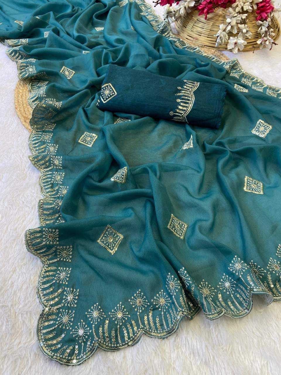 Ynf Georgette KESH514 141 Sarees Wholesale Sequins Work Saree Manufacturer
