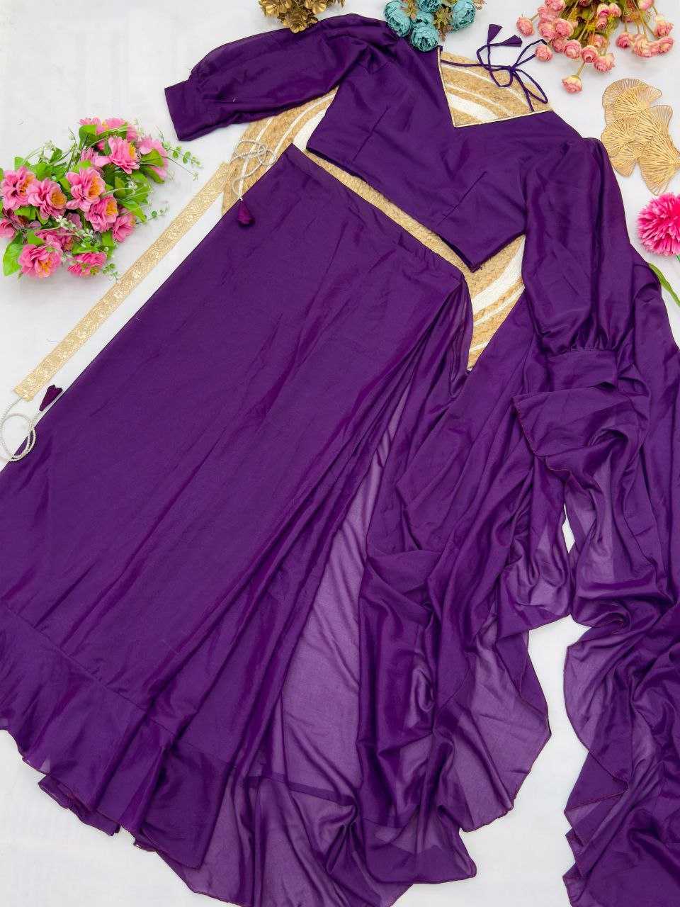Ynf Georgette KESH516 9260 Sarees Bollywood Collections Wholesale Georgette Sarees Ruffle Sarees Jacqueline Fernandez Sarees Manufacturer