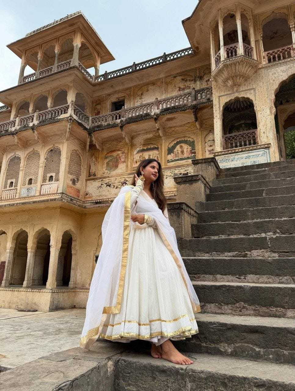 Ynf Georgette RIN157 3187 Gowns Wedding Collections Festive Collections Wholesale Georgette Gown Designer Gowns White Gown Manufacturer