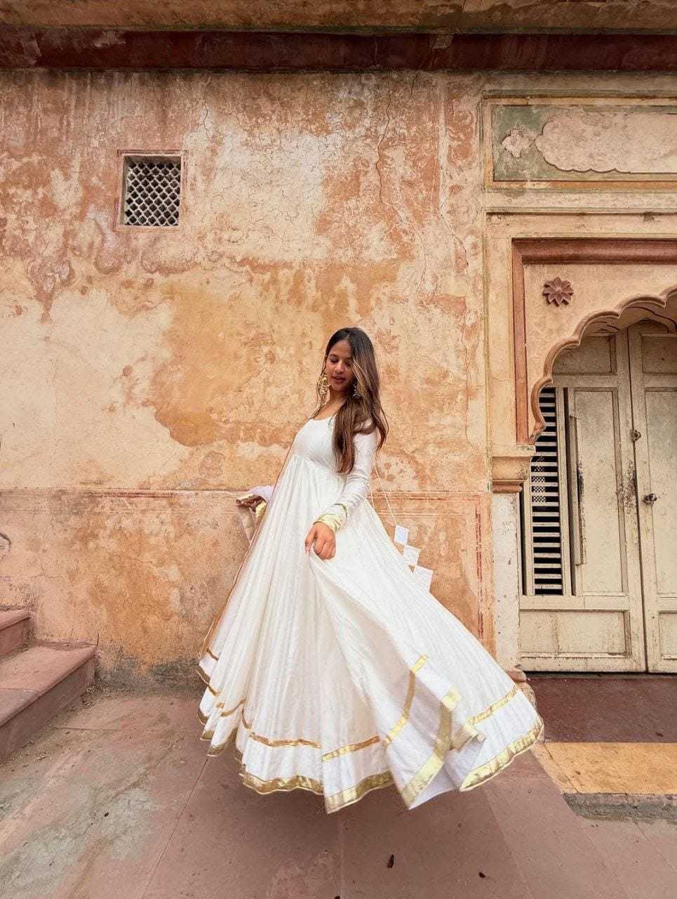 Ynf Georgette RIN157 3187 Gowns Wedding Collections Festive Collections Wholesale Georgette Gown Designer Gowns White Gown Manufacturer