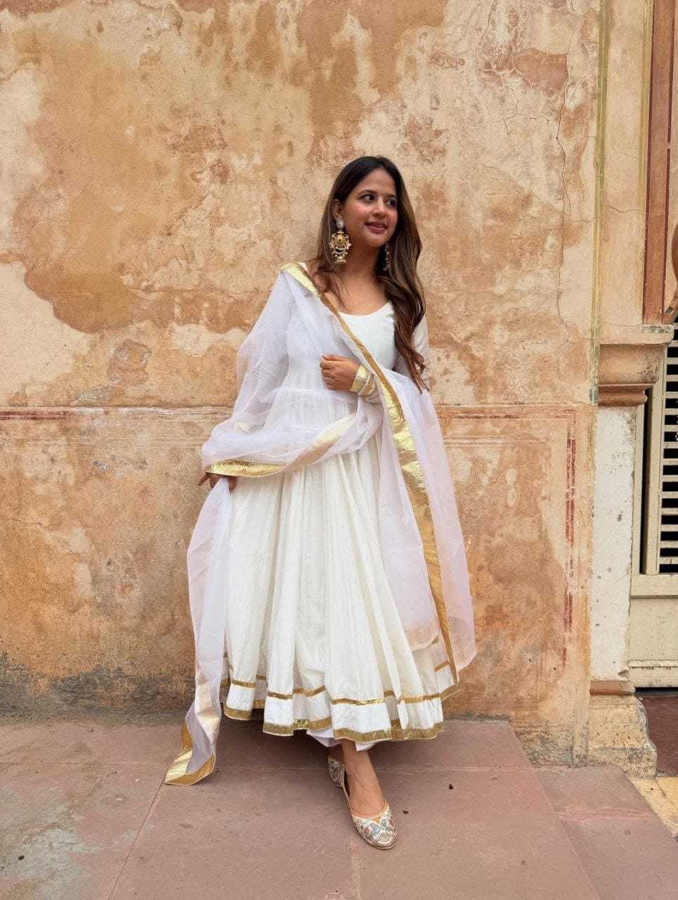 Ynf Georgette RIN157 3187 Gowns Wedding Collections Festive Collections Wholesale Georgette Gown Designer Gowns White Gown Manufacturer