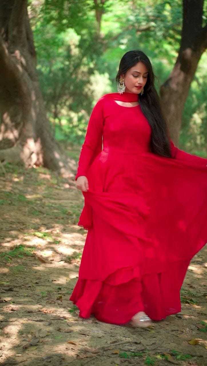 Ynf Georgette RIN157 PC-2047 Gowns Wedding Collections Plus Size Collections Wholesale Georgette Gown Gown With Dupatta Full Sleeve Gowns Manufacturer