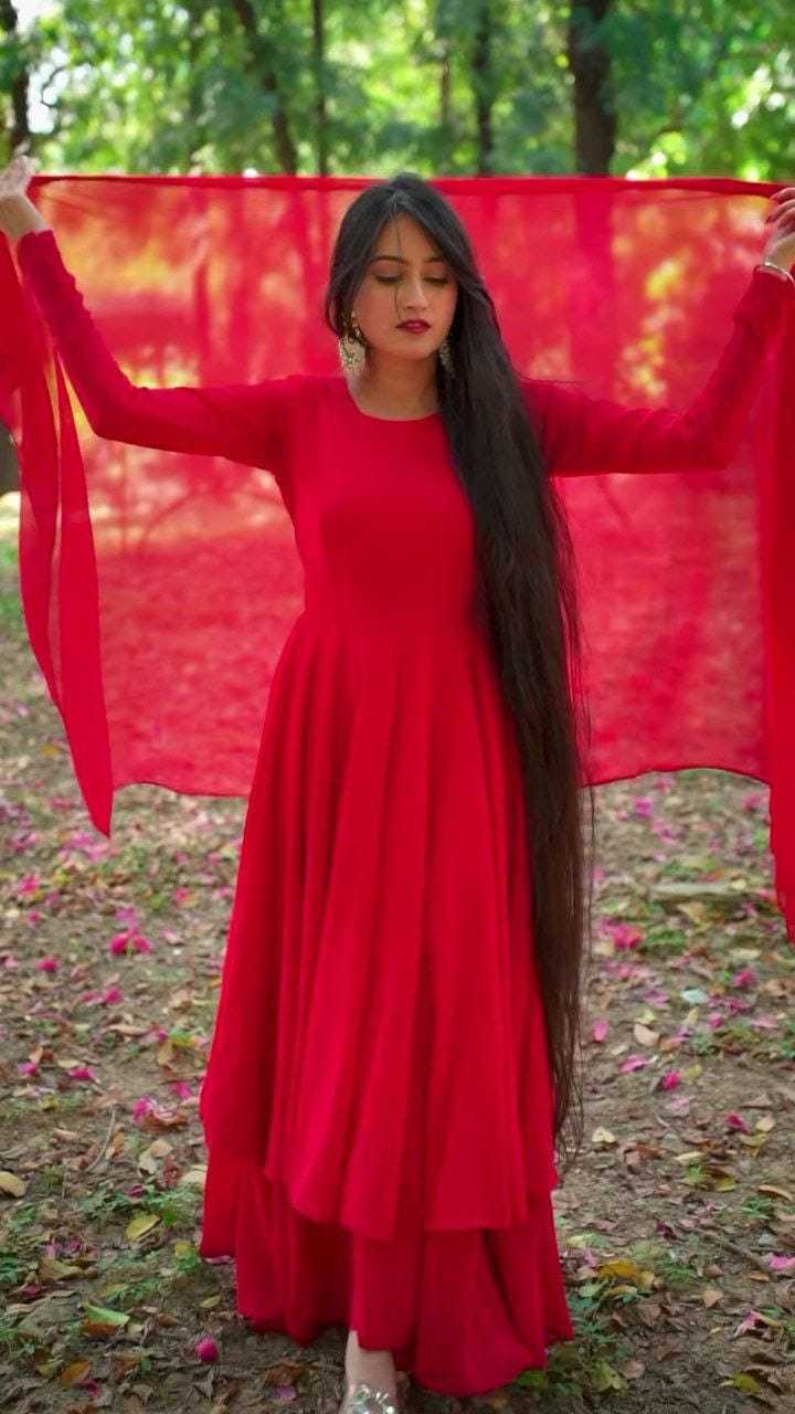 Ynf Georgette RIN157 PC-2047 Gowns Wedding Collections Plus Size Collections Wholesale Georgette Gown Gown With Dupatta Full Sleeve Gowns Manufacturer