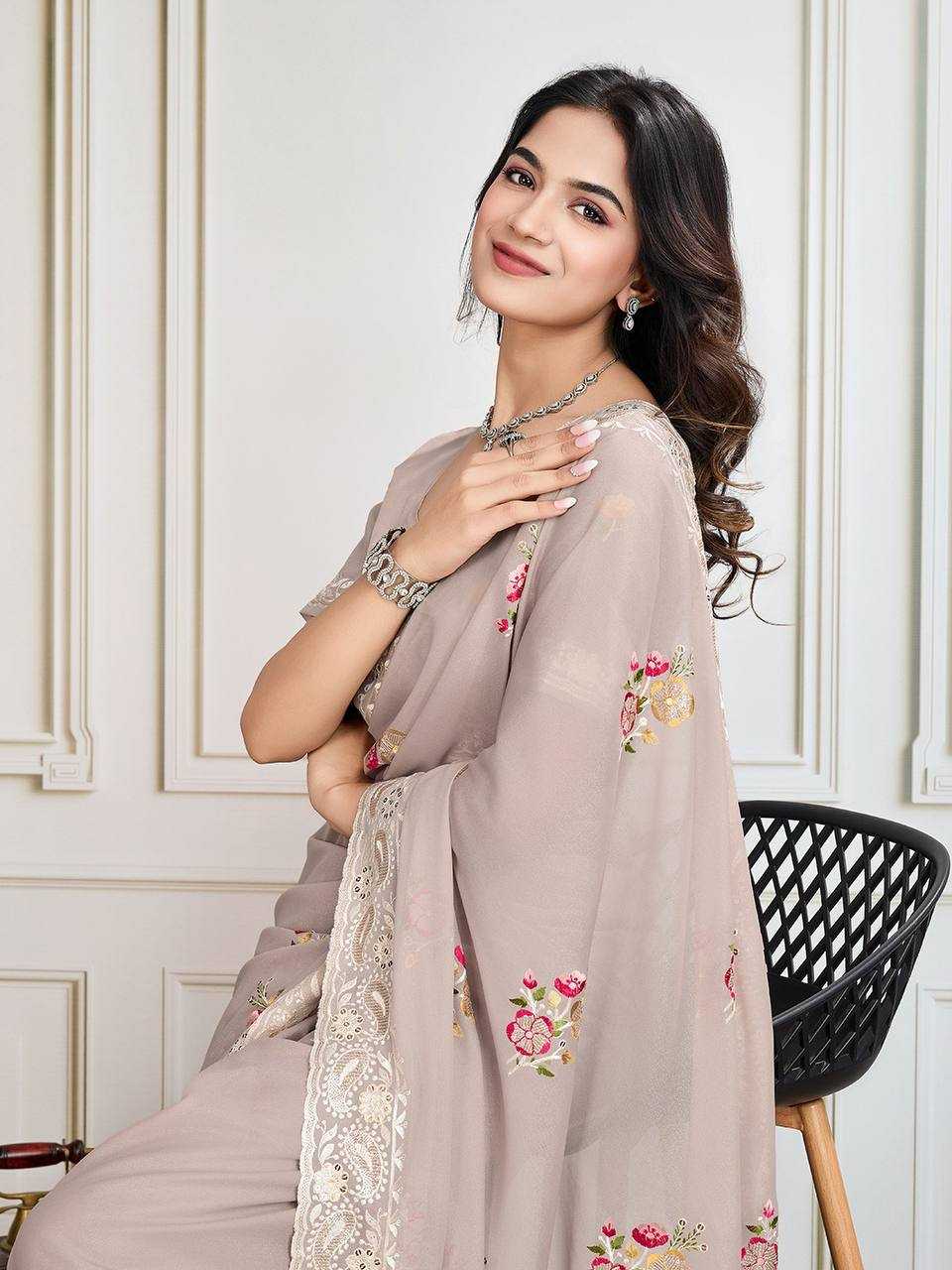 Ynf Georgette RIN188 Anaya1 Sarees Wholesale Party Wear Sarees Fancy Sarees Georgette Sarees Embroidered Sarees Manufacturer