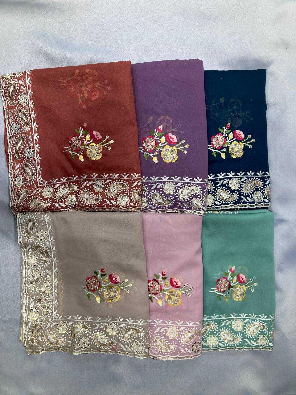 Ynf Georgette RIN188 Anaya1 Sarees Wholesale Party Wear Sarees Fancy Sarees Georgette Sarees Embroidered Sarees Manufacturer