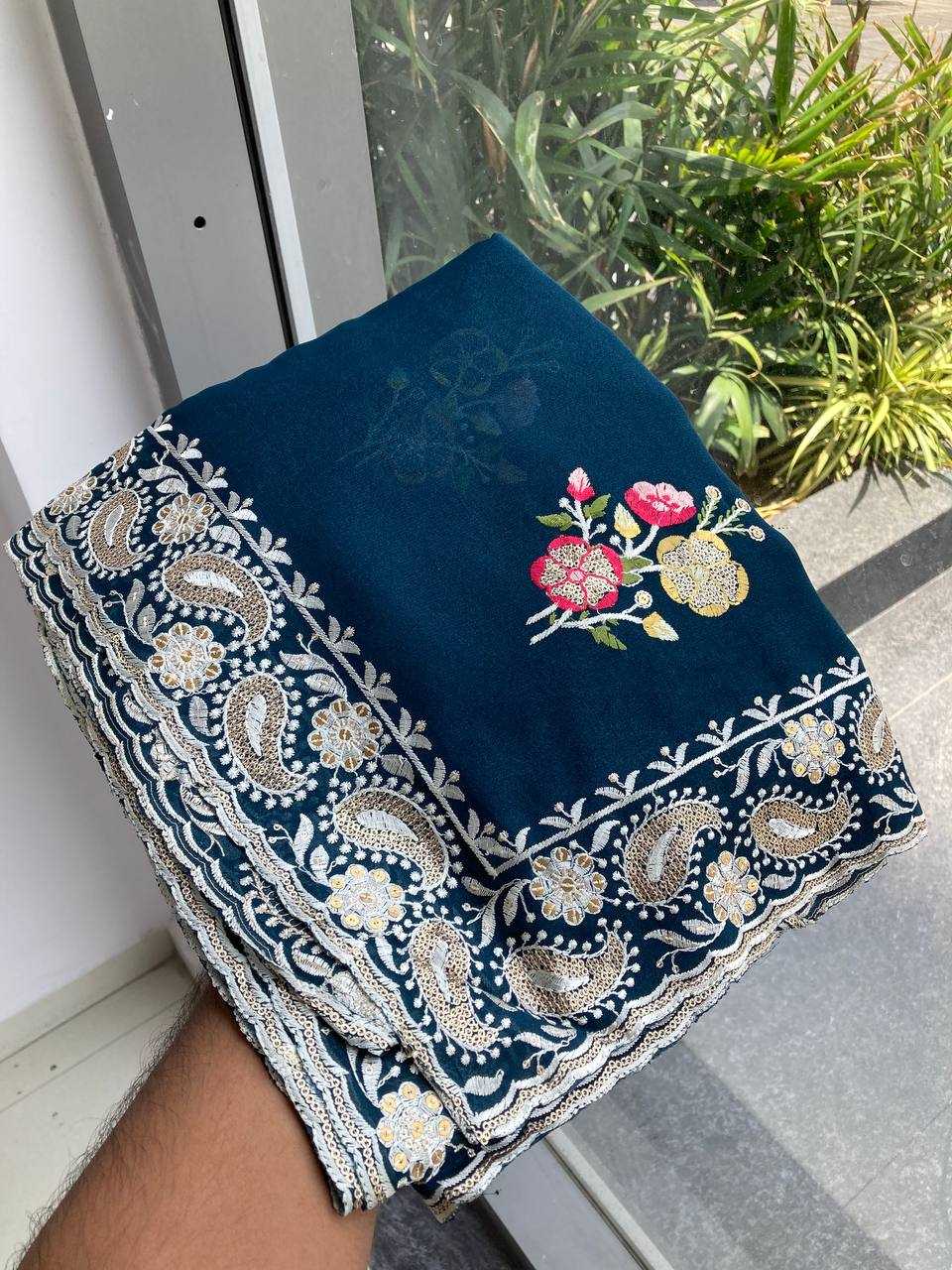 Ynf Georgette RIN188 Anaya1 Sarees Wholesale Party Wear Sarees Fancy Sarees Georgette Sarees Embroidered Sarees Manufacturer