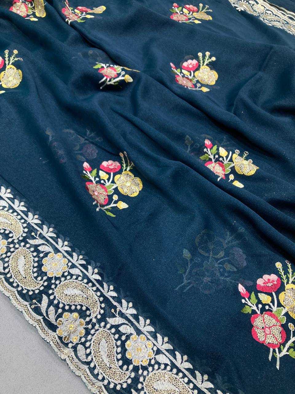 Ynf Georgette RIN188 Anaya1 Sarees Wholesale Party Wear Sarees Fancy Sarees Georgette Sarees Embroidered Sarees Manufacturer