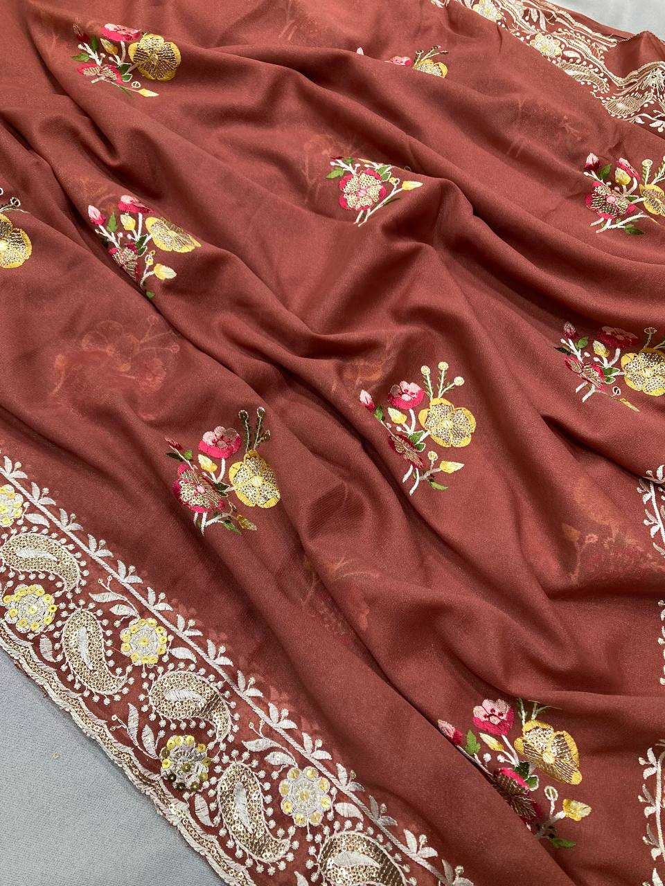 Ynf Georgette RIN188 Anaya1 Sarees Wholesale Party Wear Sarees Fancy Sarees Georgette Sarees Embroidered Sarees Manufacturer