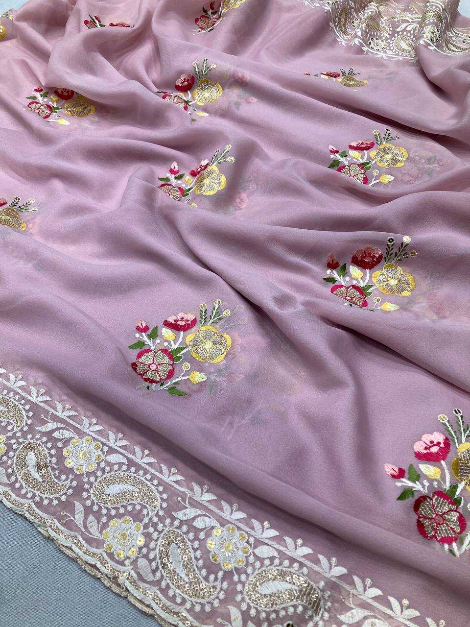 Ynf Georgette RIN188 Anaya1 Sarees Wholesale Party Wear Sarees Fancy Sarees Georgette Sarees Embroidered Sarees Manufacturer