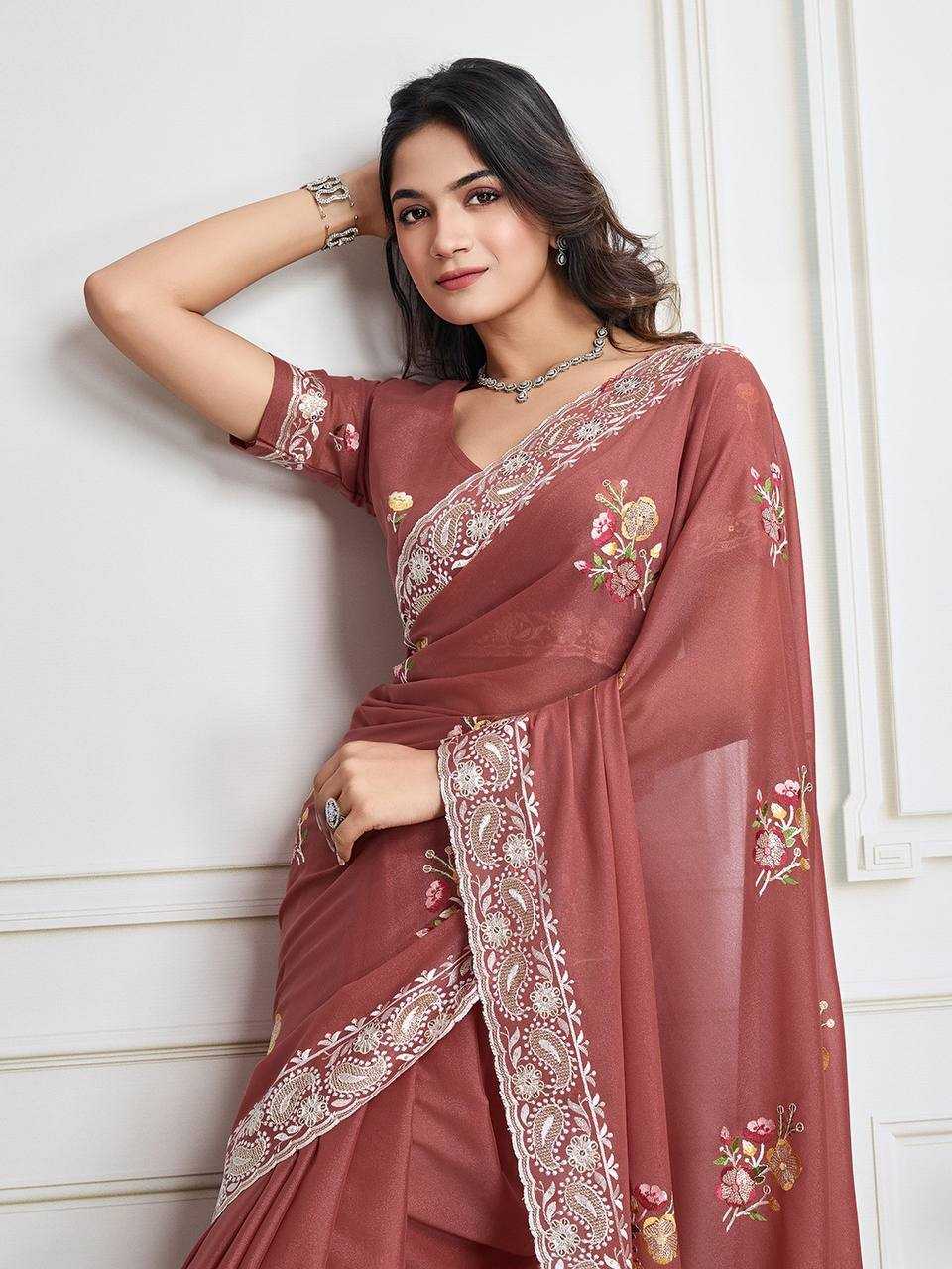 Ynf Georgette RIN188 Anaya1 Sarees Wholesale Party Wear Sarees Fancy Sarees Georgette Sarees Embroidered Sarees Manufacturer