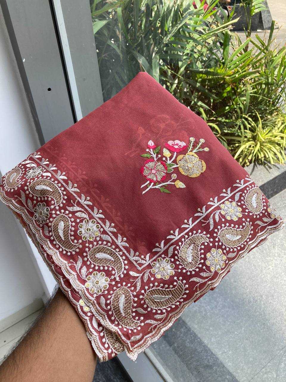 Ynf Georgette RIN188 Anaya1 Sarees Wholesale Party Wear Sarees Fancy Sarees Georgette Sarees Embroidered Sarees Manufacturer
