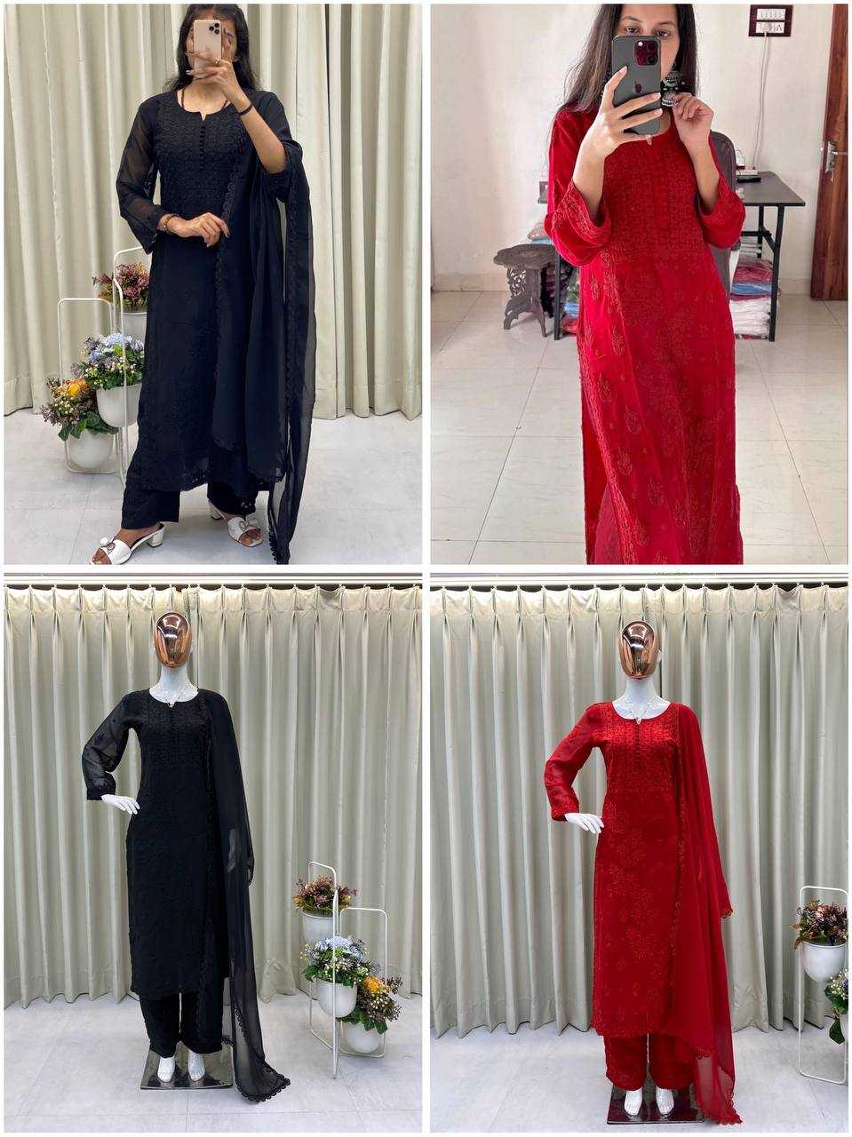 Ynf Georgette RIN197 4735 Suits & Dresses Wholesale Embroidery Suits Wedding Suits Designer Suits Manufacturer