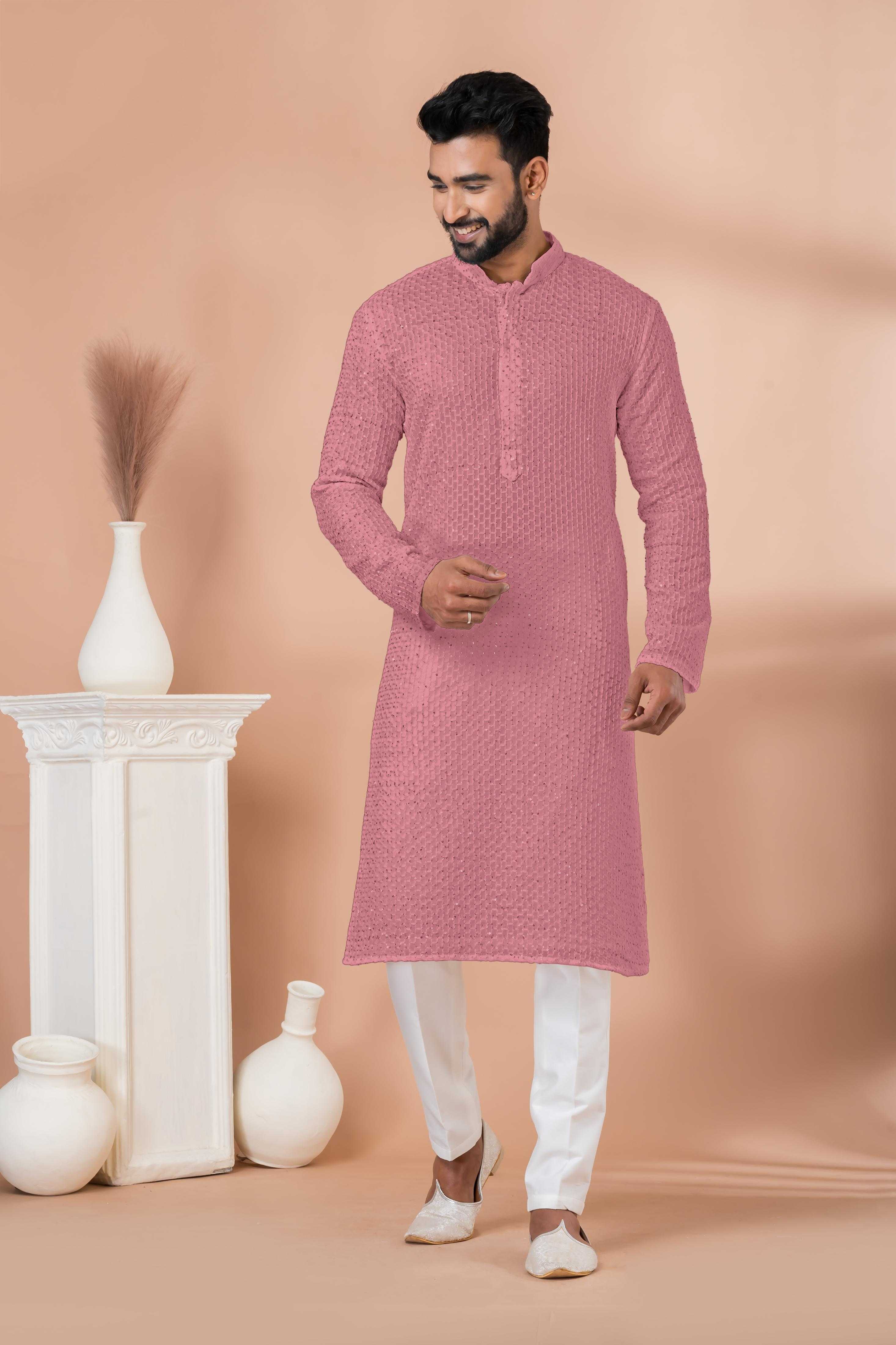 Ynf Georgette RIN223 3202 P Mens Wear Wholesale Mens Kurtas Mens Kurta Pyjama Men Wedding kurta Manufacturer