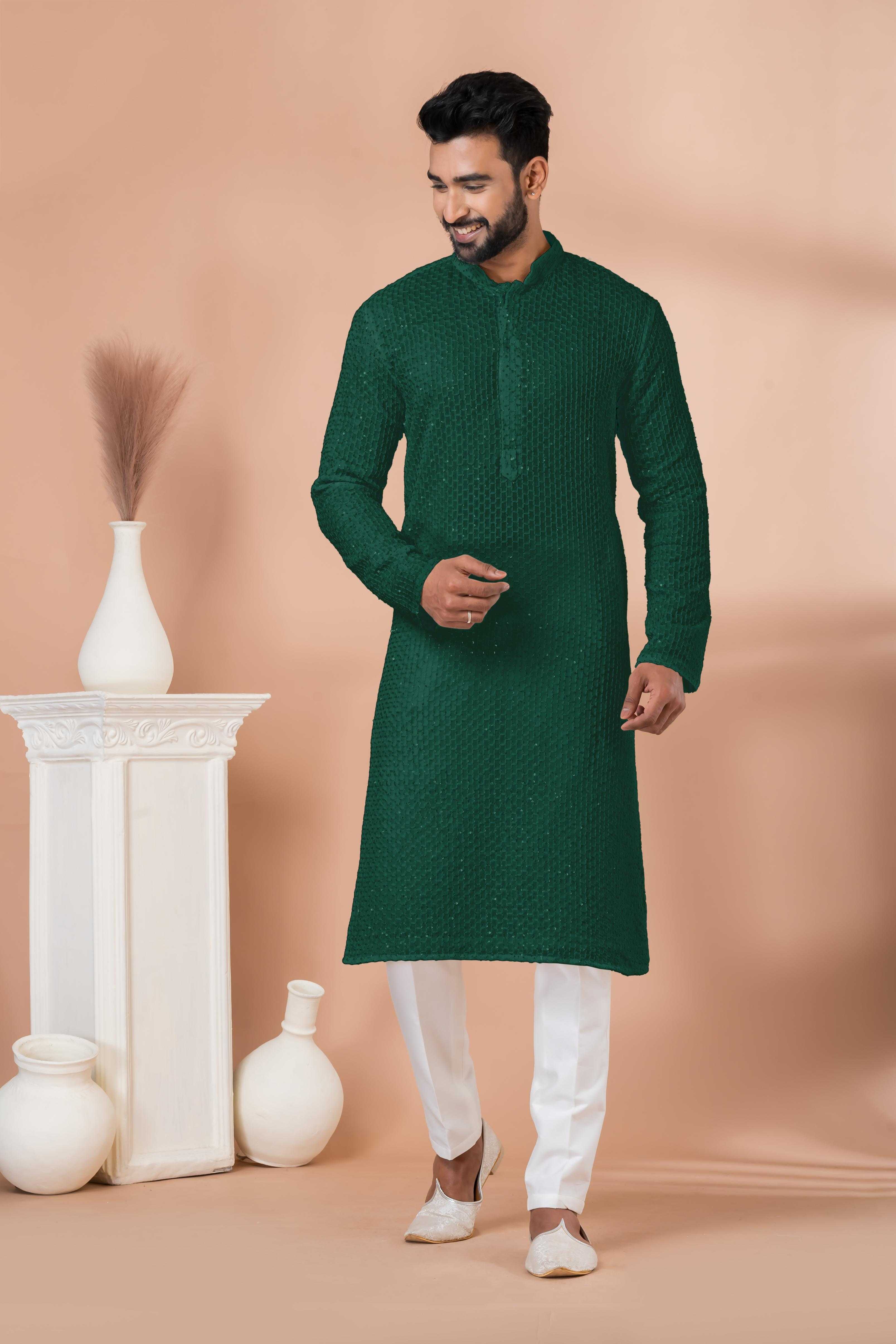 Ynf Georgette RIN223 3202 R Mens Wear Wholesale Mens Kurtas Mens Kurta Pyjama Men Wedding kurta Manufacturer