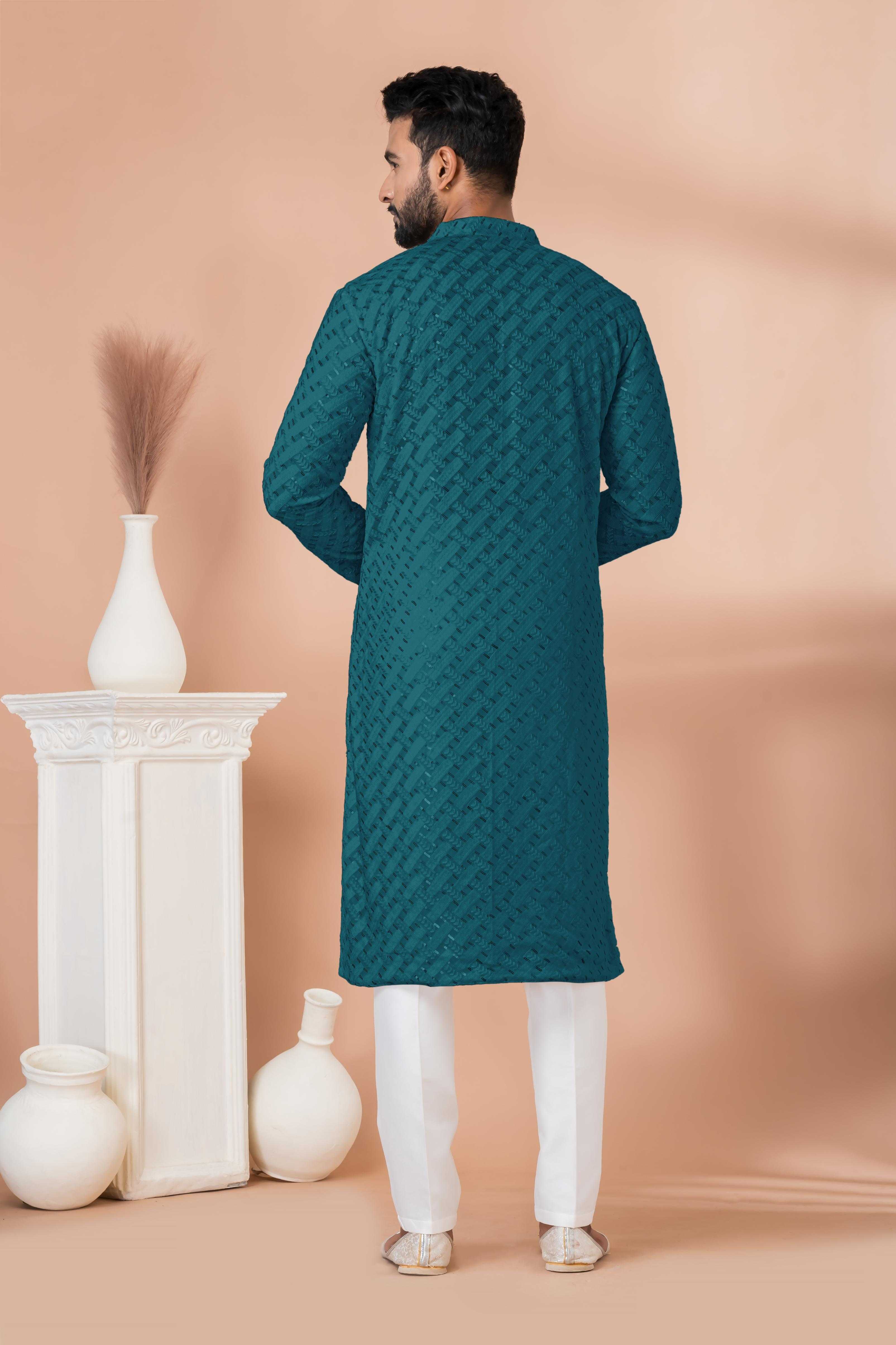 Ynf Georgette RIN223 3301 T-1 Mens Wear Wholesale Mens Kurtas Mens Kurta Pyjama Men Wedding kurta Manufacturer