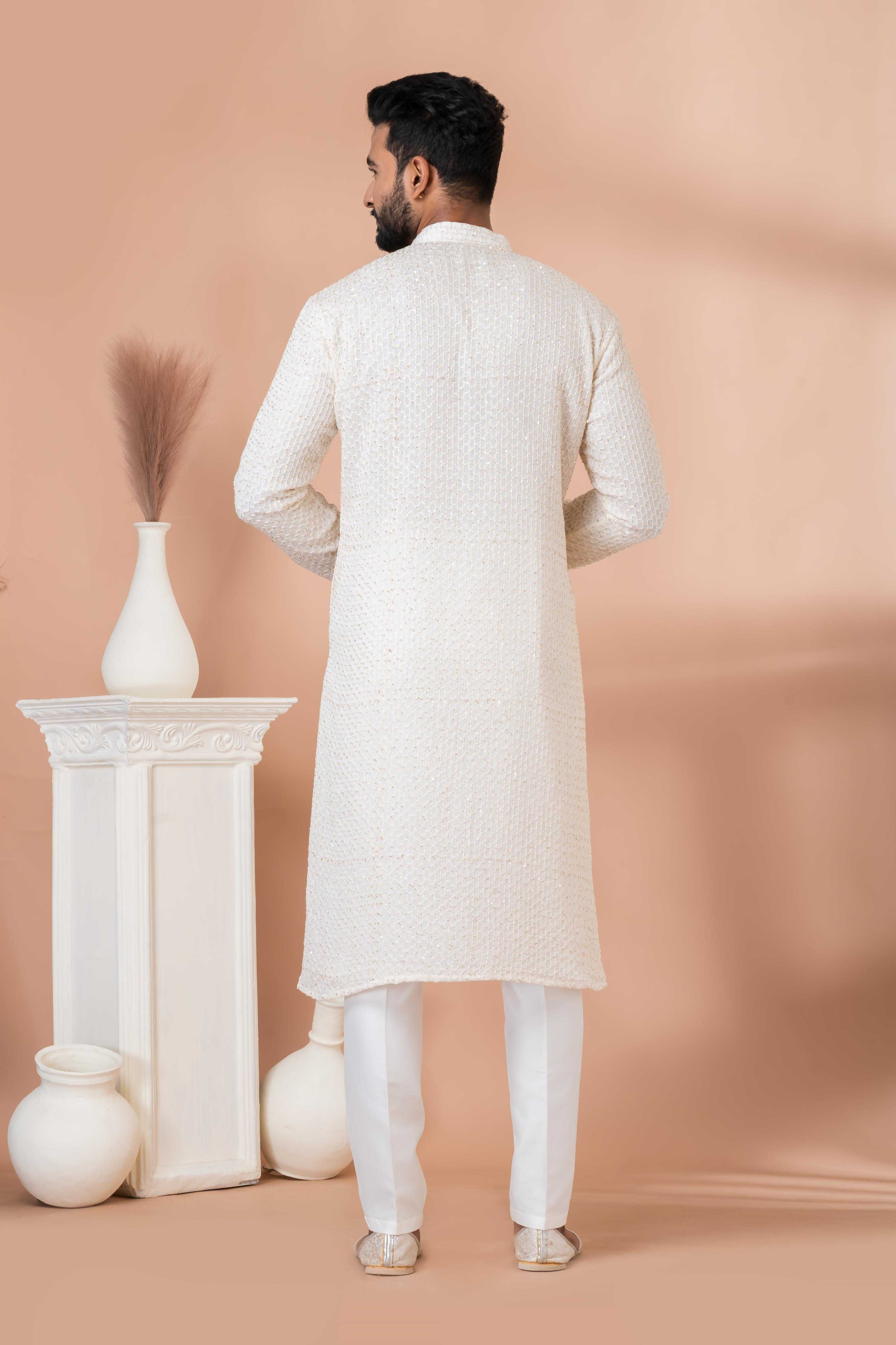 Ynf Georgette RIN223 3302B Mens Wear Festive Collections Wholesale Mens Kurtas Mens Kurta Pyjama Onam Collections Manufacturer