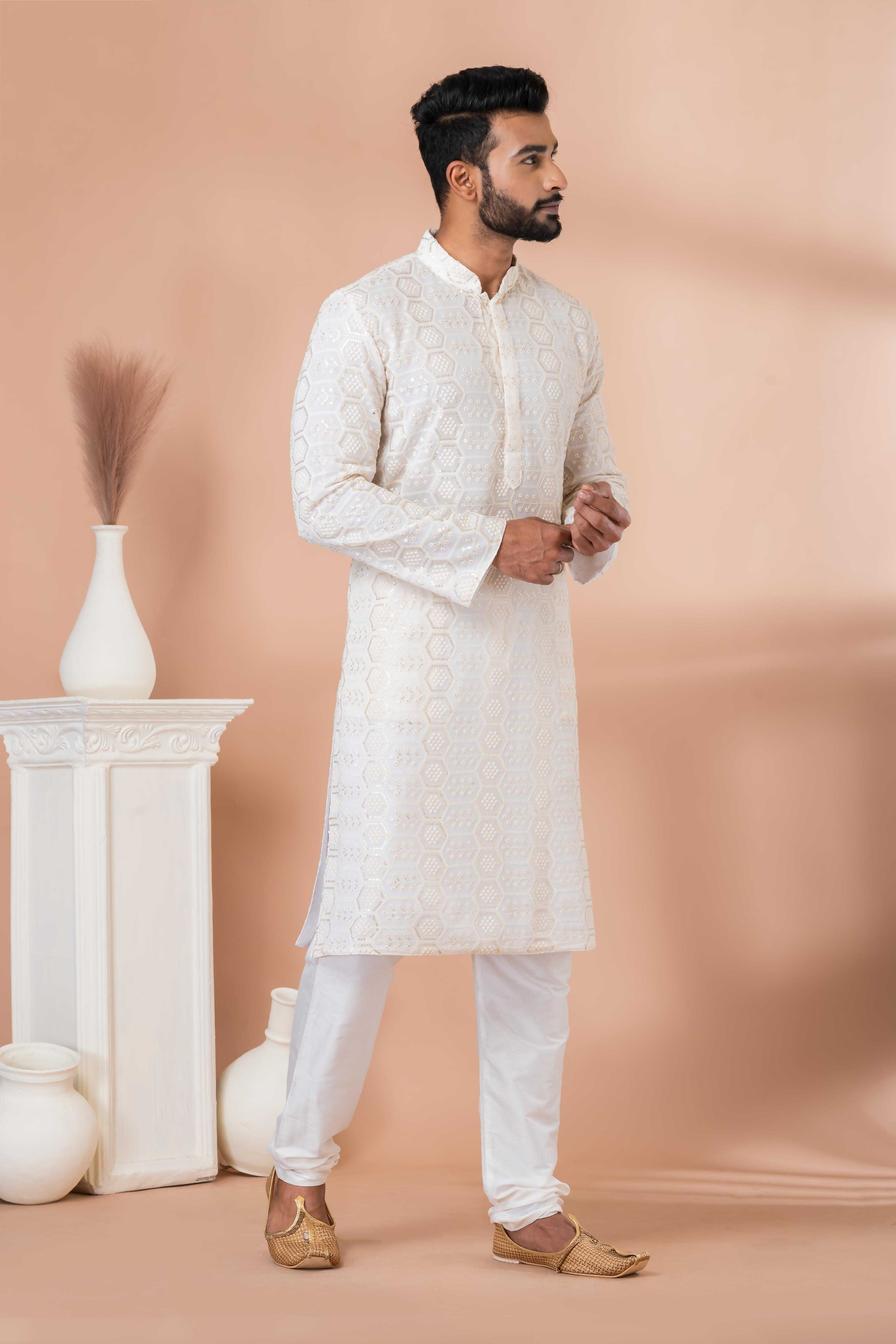 Ynf Georgette RIN223 3304B Mens Wear Festive Collections Wholesale Mens Kurtas Mens Kurta Pyjama Onam Collections Manufacturer