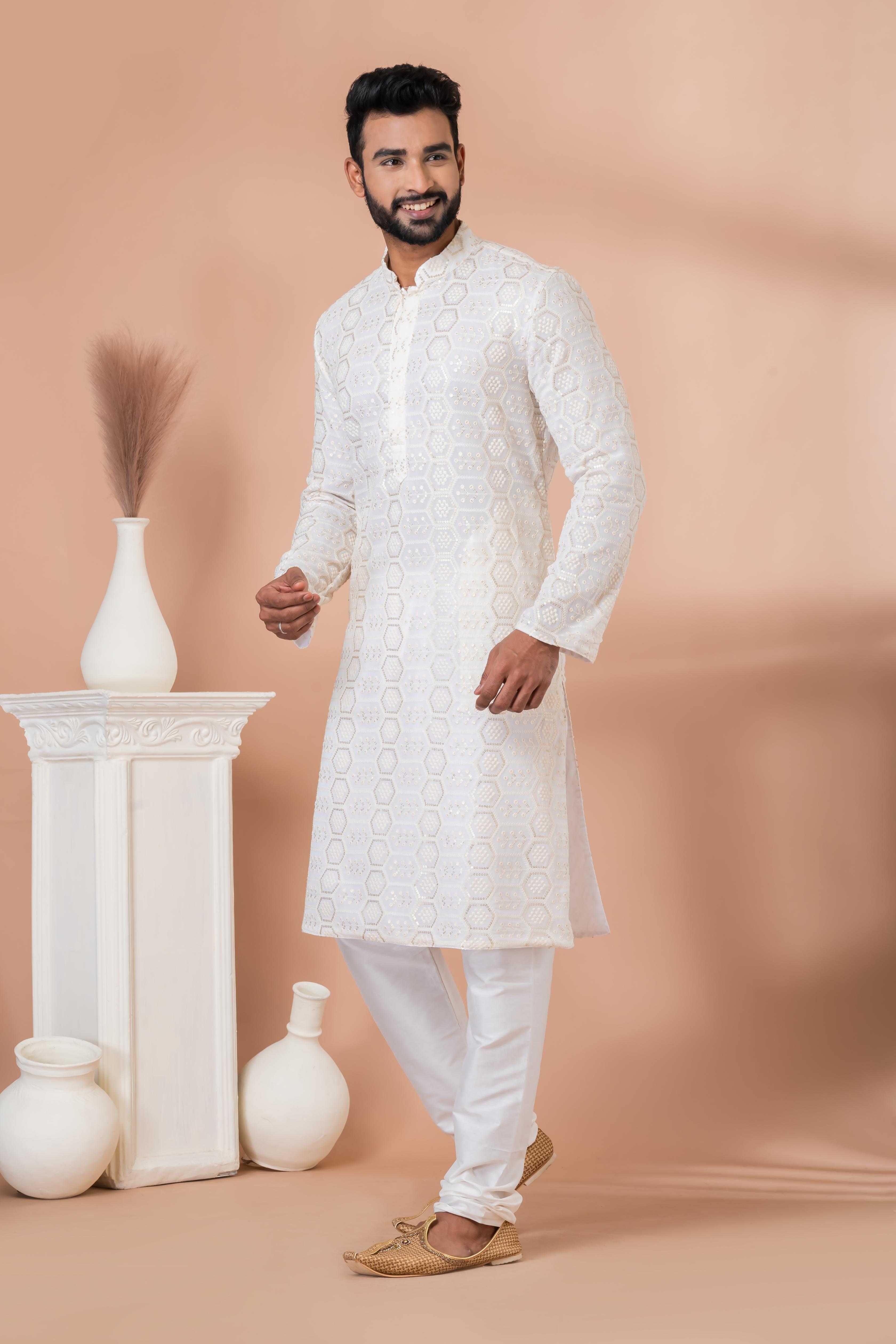 Ynf Georgette RIN223 3304B Mens Wear Festive Collections Wholesale Mens Kurtas Mens Kurta Pyjama Onam Collections Manufacturer